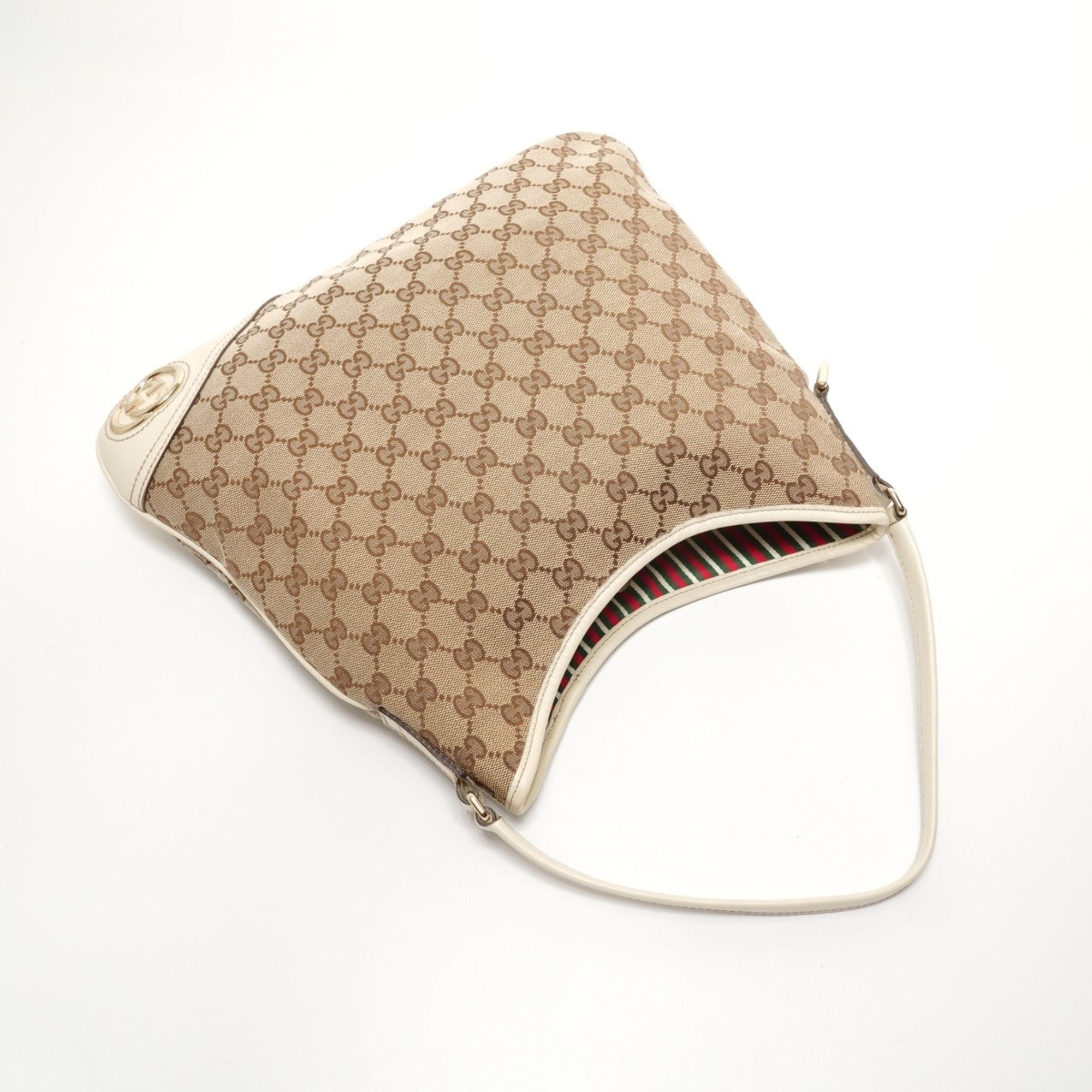 Gucci Gucci GG Canvas Hobo One-Shoulder Bag, Beige Size ONE SIZE - 8 Thumbnail