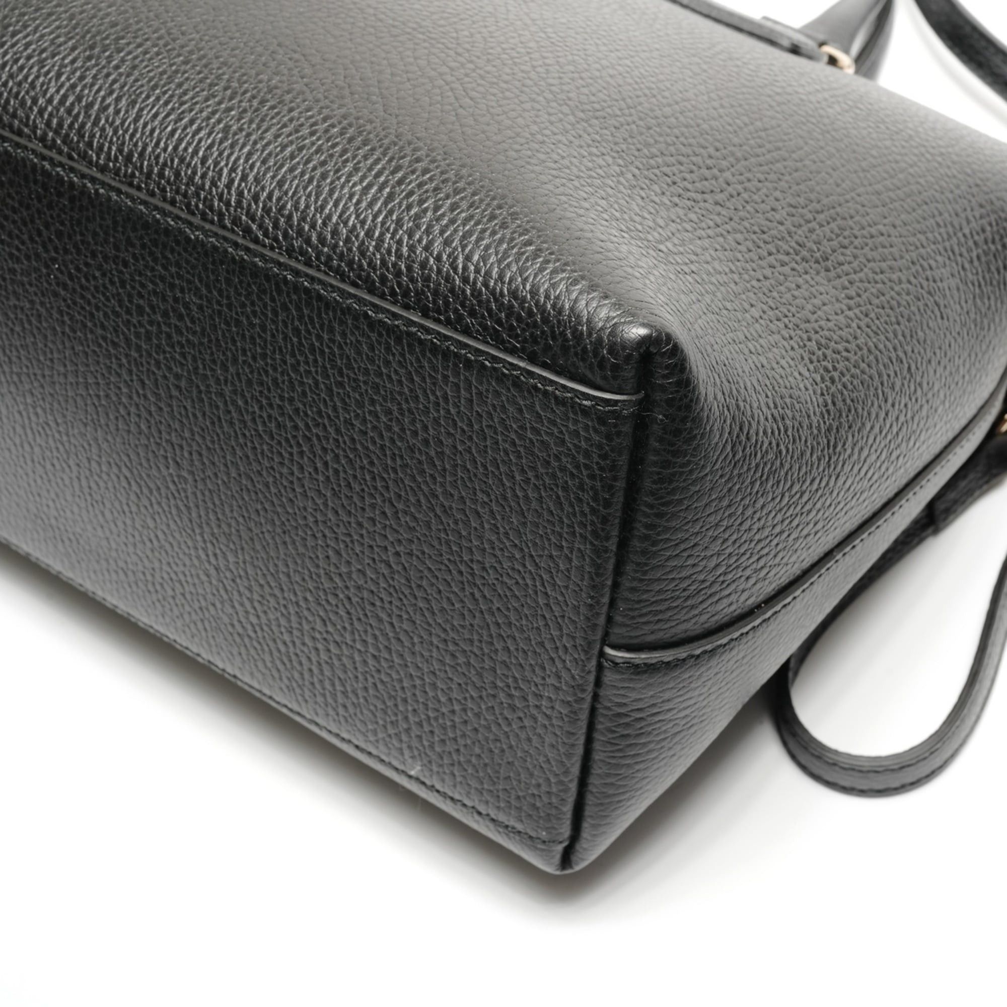 Gucci Gucci Interlocking G 2-way Leather Tote Bag, Black Size ONE SIZE - 6 Thumbnail