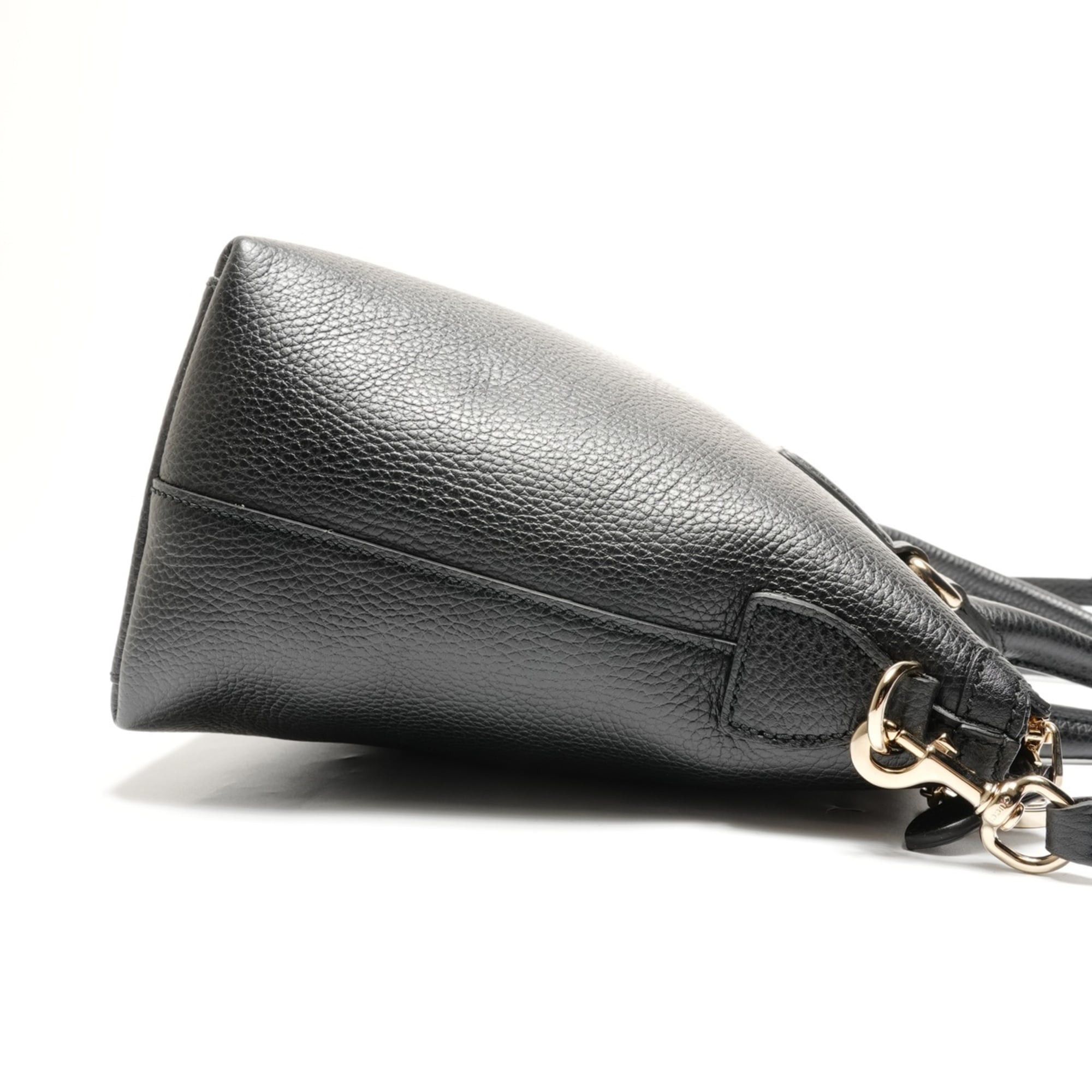 Gucci Gucci Interlocking G 2-way Leather Tote Bag, Black Size ONE SIZE - 4 Thumbnail