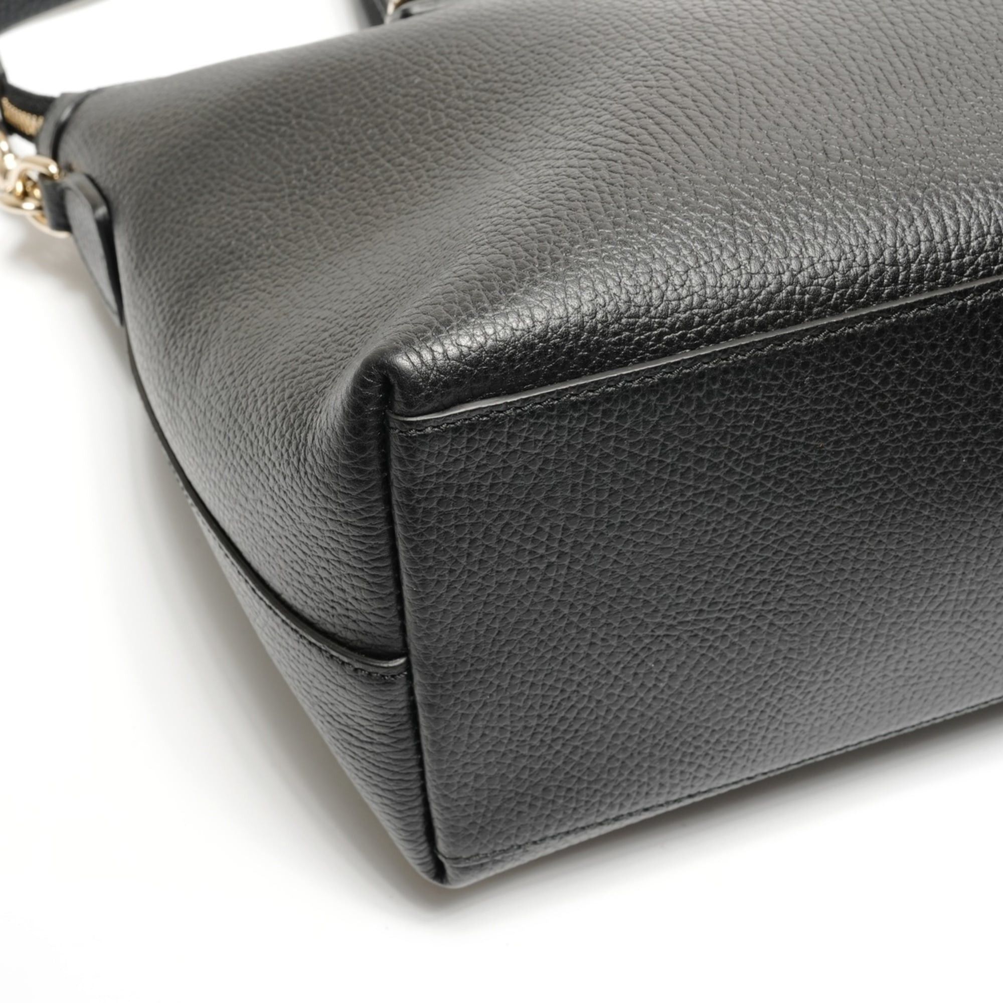 Gucci Gucci Interlocking G 2-way Leather Tote Bag, Black Size ONE SIZE - 5 Thumbnail