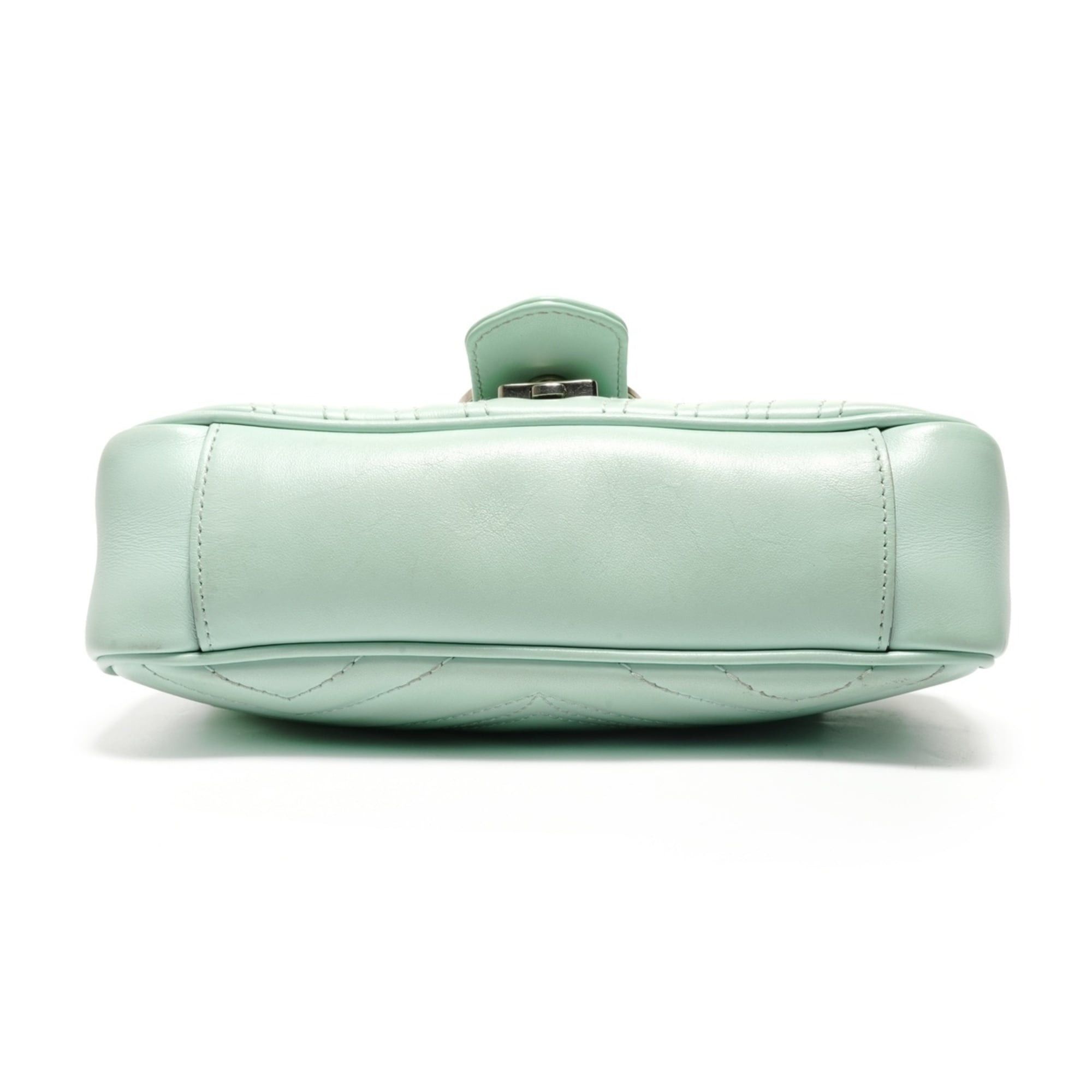 Gucci Gucci GG Marmont Leather Shoulder Bag, Green Size ONE SIZE - 7 Thumbnail