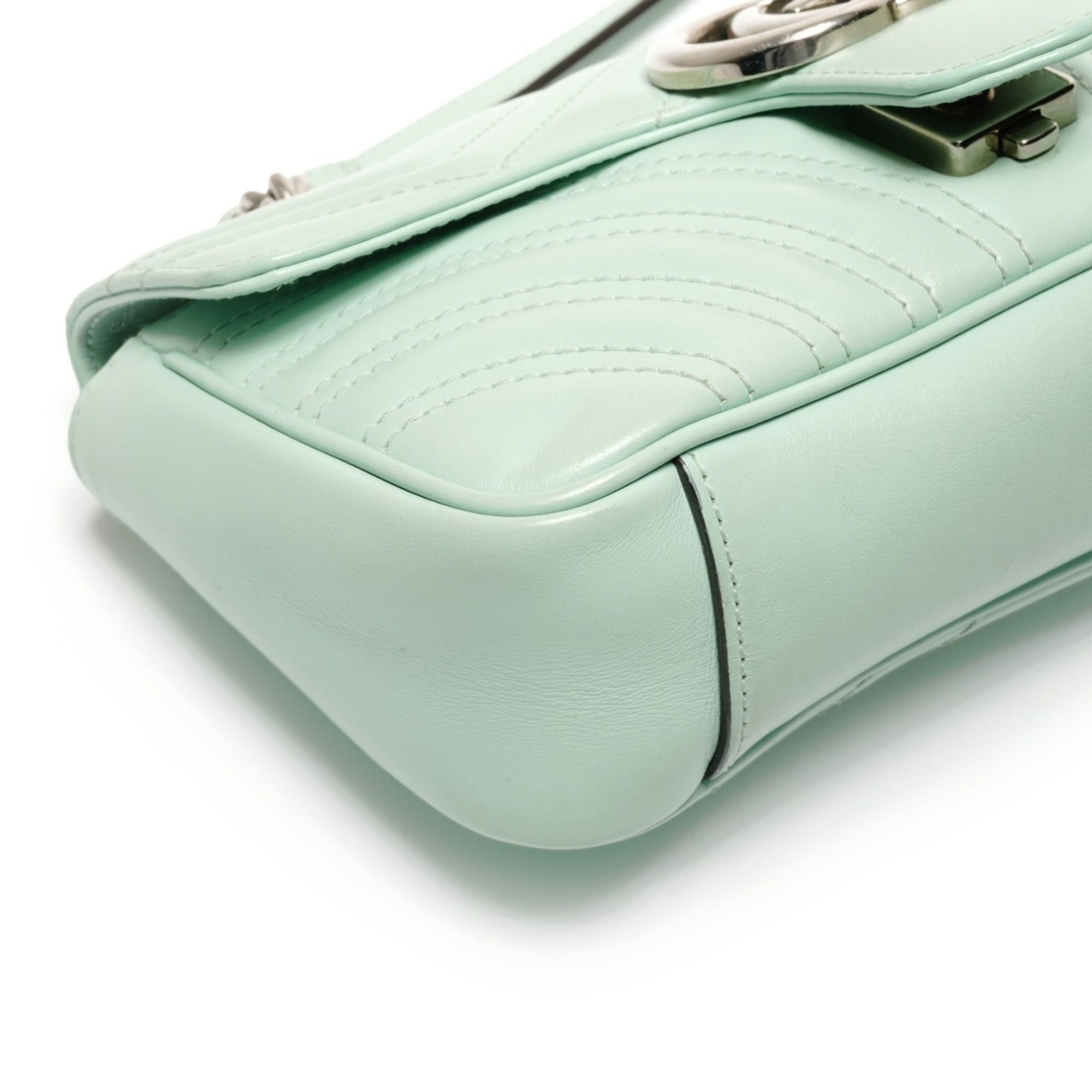 Gucci Gucci GG Marmont Leather Shoulder Bag, Green Size ONE SIZE - 5 Thumbnail