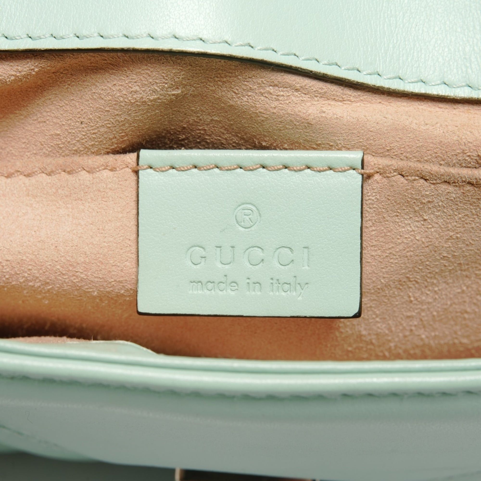 Gucci Gucci GG Marmont Leather Shoulder Bag, Green Size ONE SIZE - 9 Thumbnail
