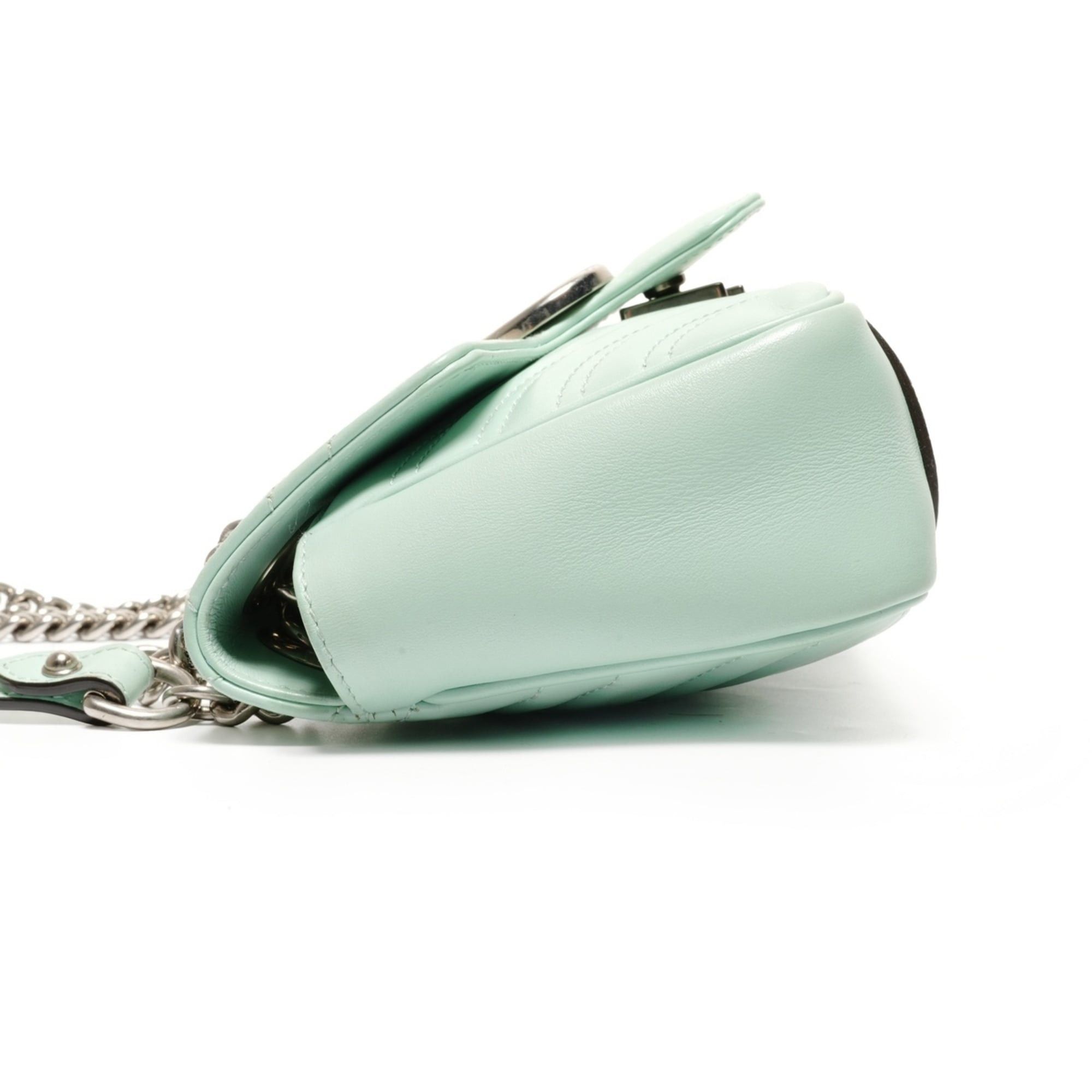 Gucci Gucci GG Marmont Leather Shoulder Bag, Green Size ONE SIZE - 3 Thumbnail