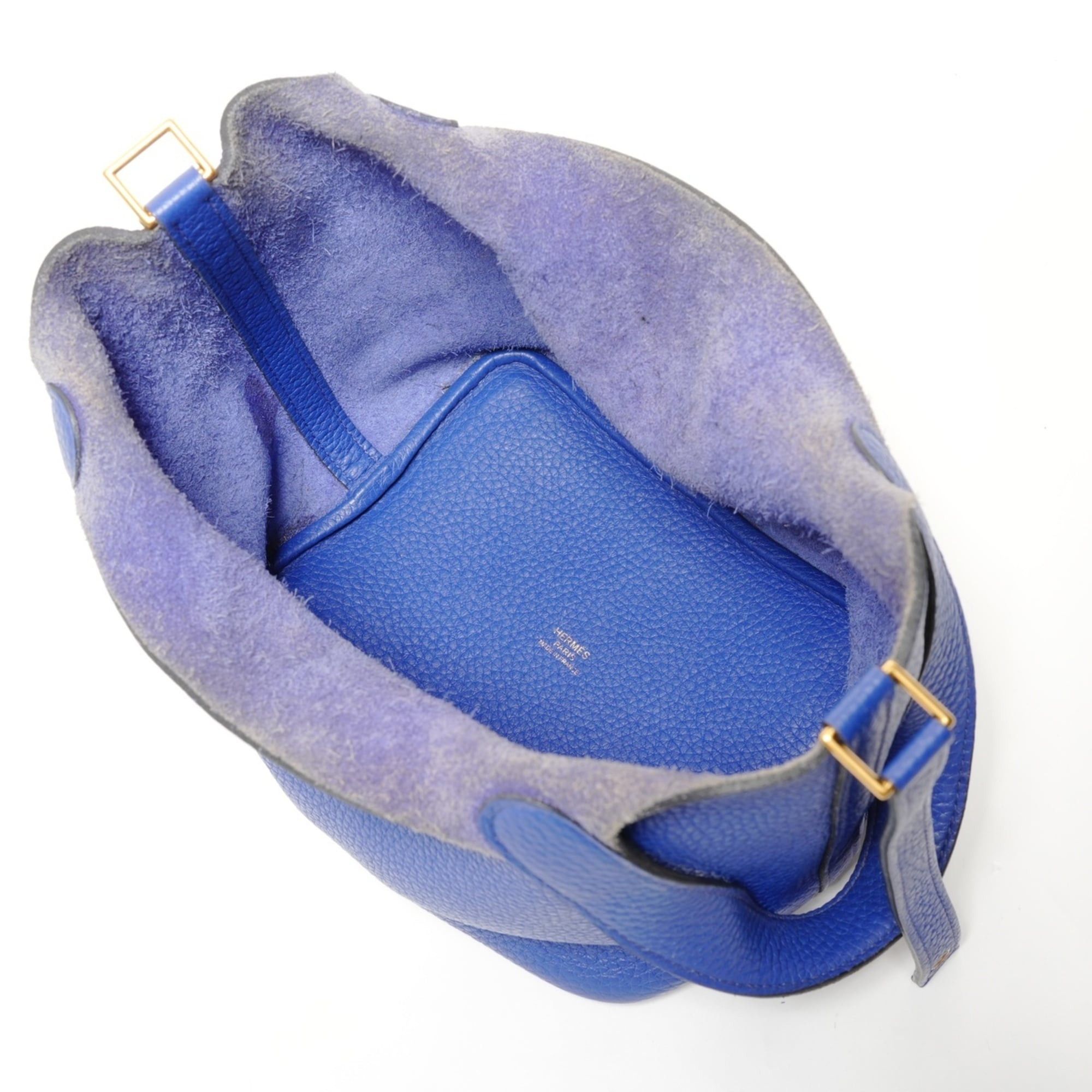 Hermes Hermes Picotin Lock PM Taurillon Leather Handbag, A Stamp, Blue Size ONE SIZE - 10 Thumbnail