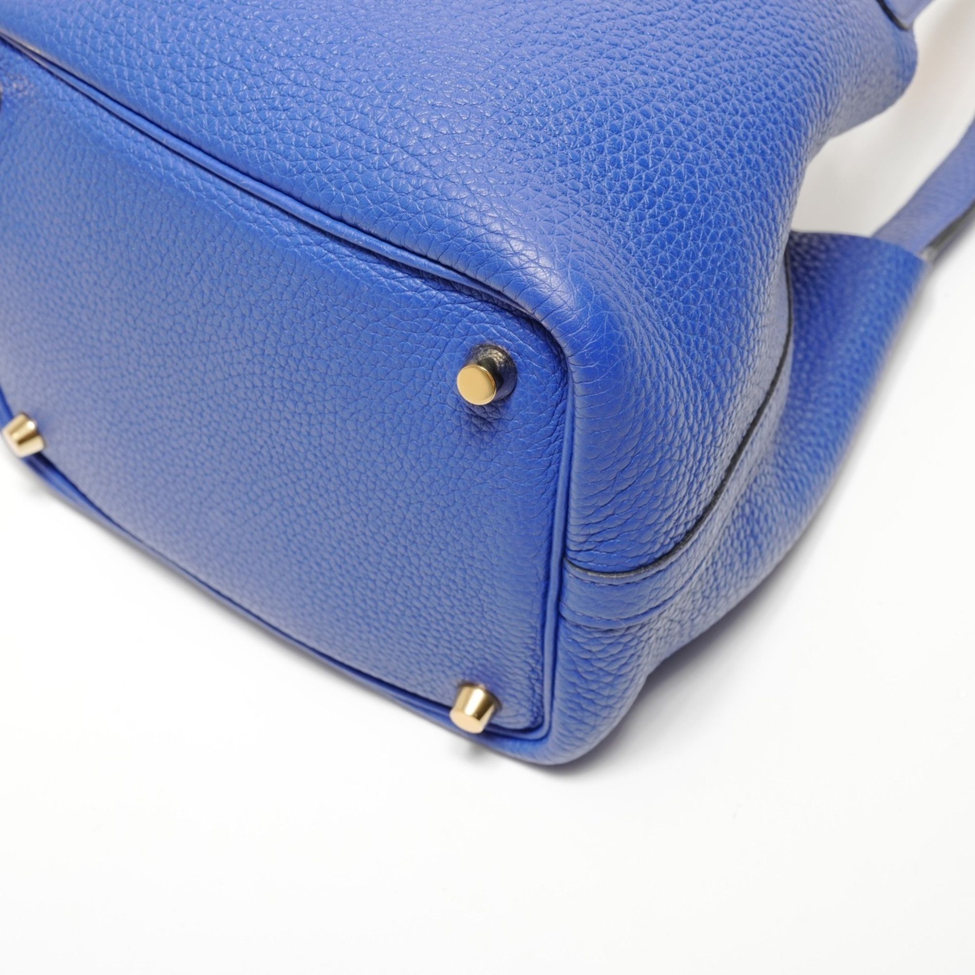 Hermes Hermes Picotin Lock PM Taurillon Leather Handbag, A Stamp, Blue Size ONE SIZE - 6 Thumbnail