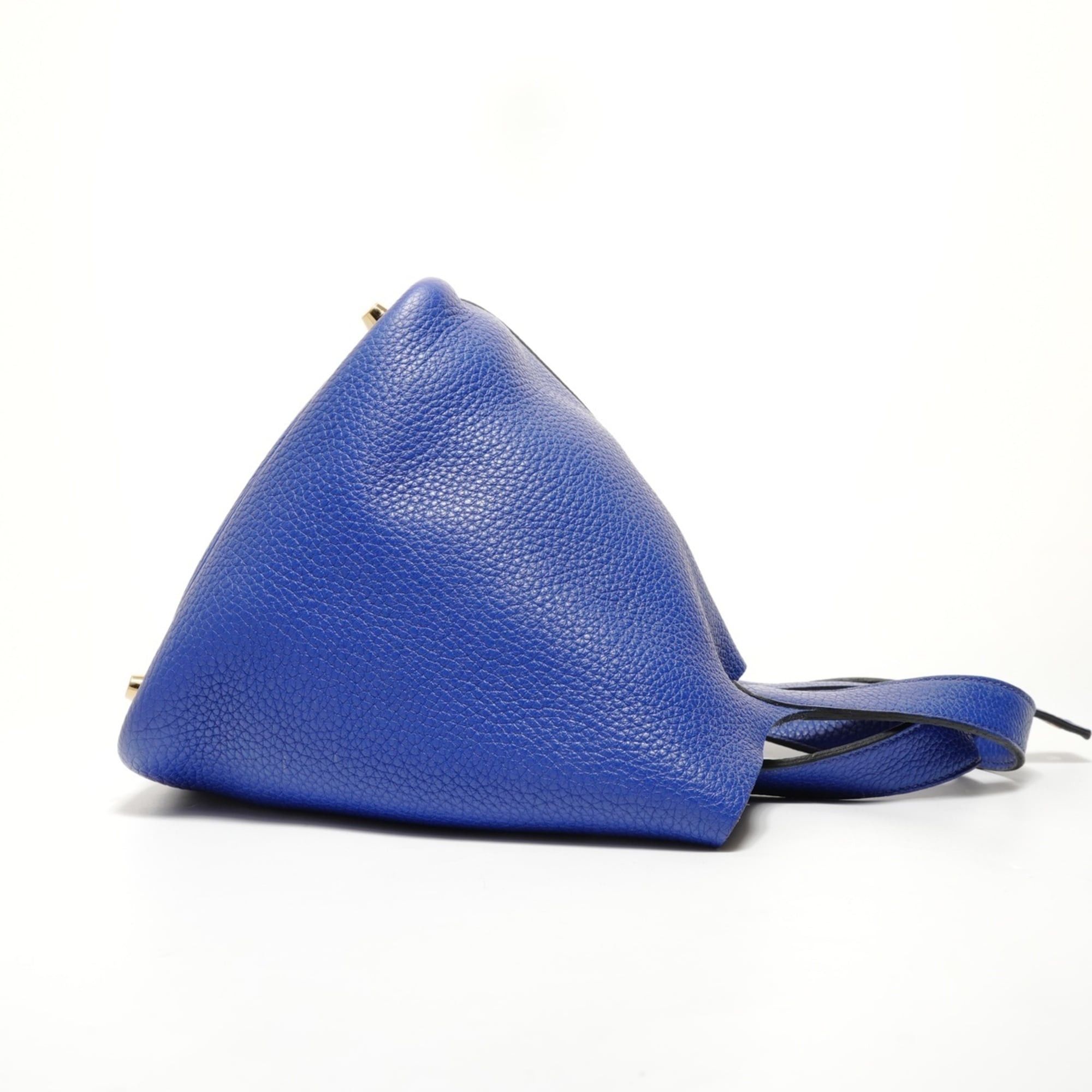 Hermes Hermes Picotin Lock PM Taurillon Leather Handbag, A Stamp, Blue Size ONE SIZE - 4 Thumbnail