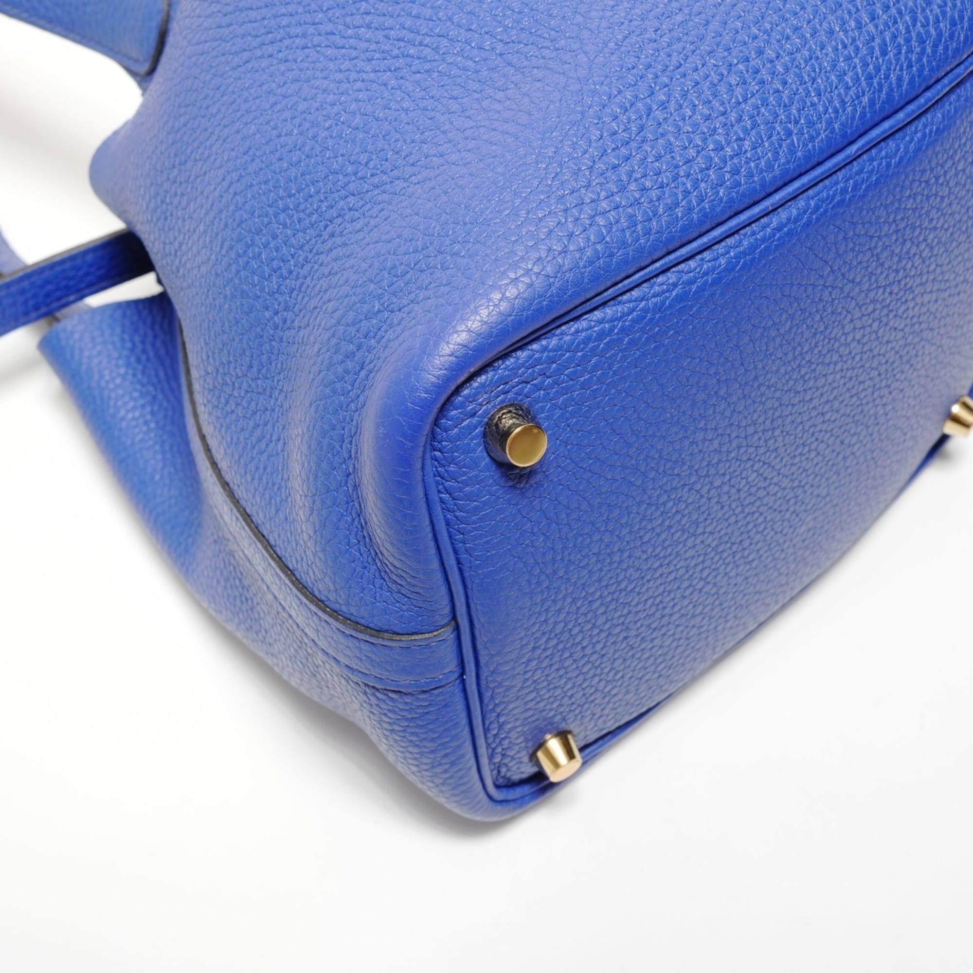 Hermes Hermes Picotin Lock PM Taurillon Leather Handbag, A Stamp, Blue Size ONE SIZE - 5 Thumbnail