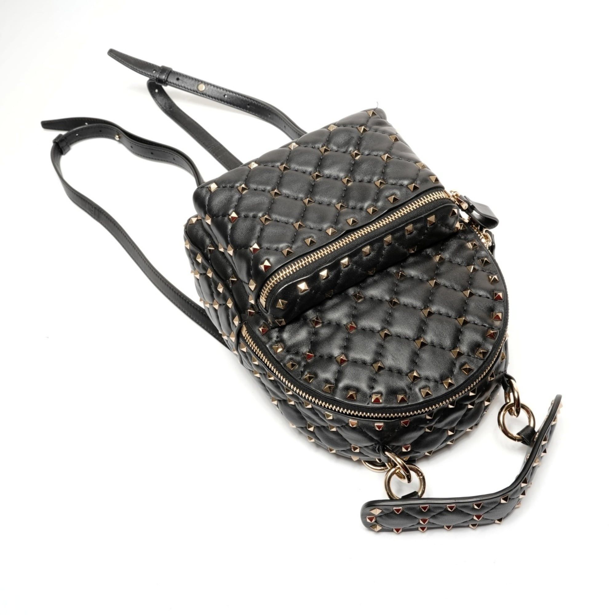 Valentino Valentino studded leather backpack/daypack, black Size ONE SIZE - 8 Thumbnail