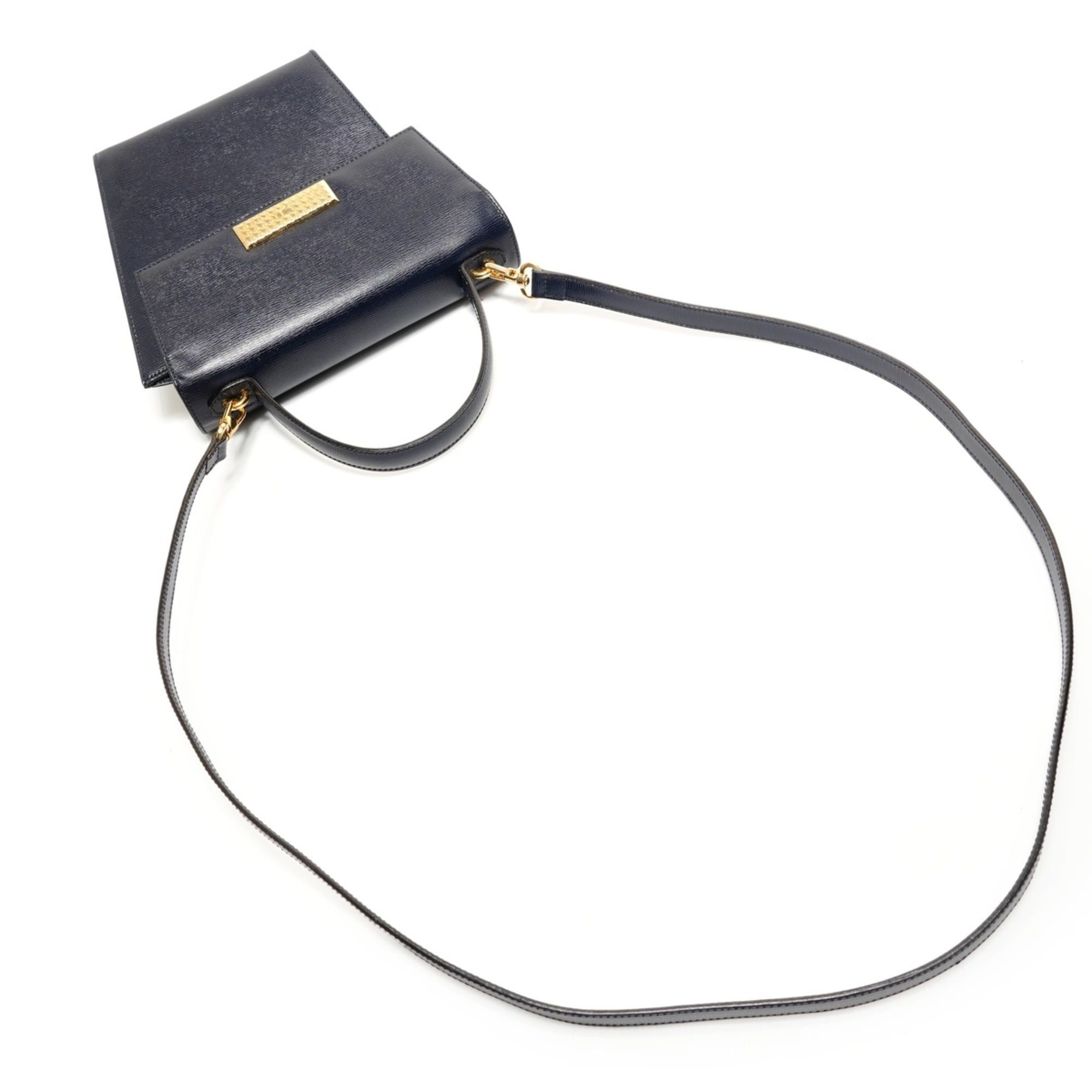 Dior Christian Dior Leather 2-Way Handbag, Navy Size ONE SIZE - 8 Thumbnail