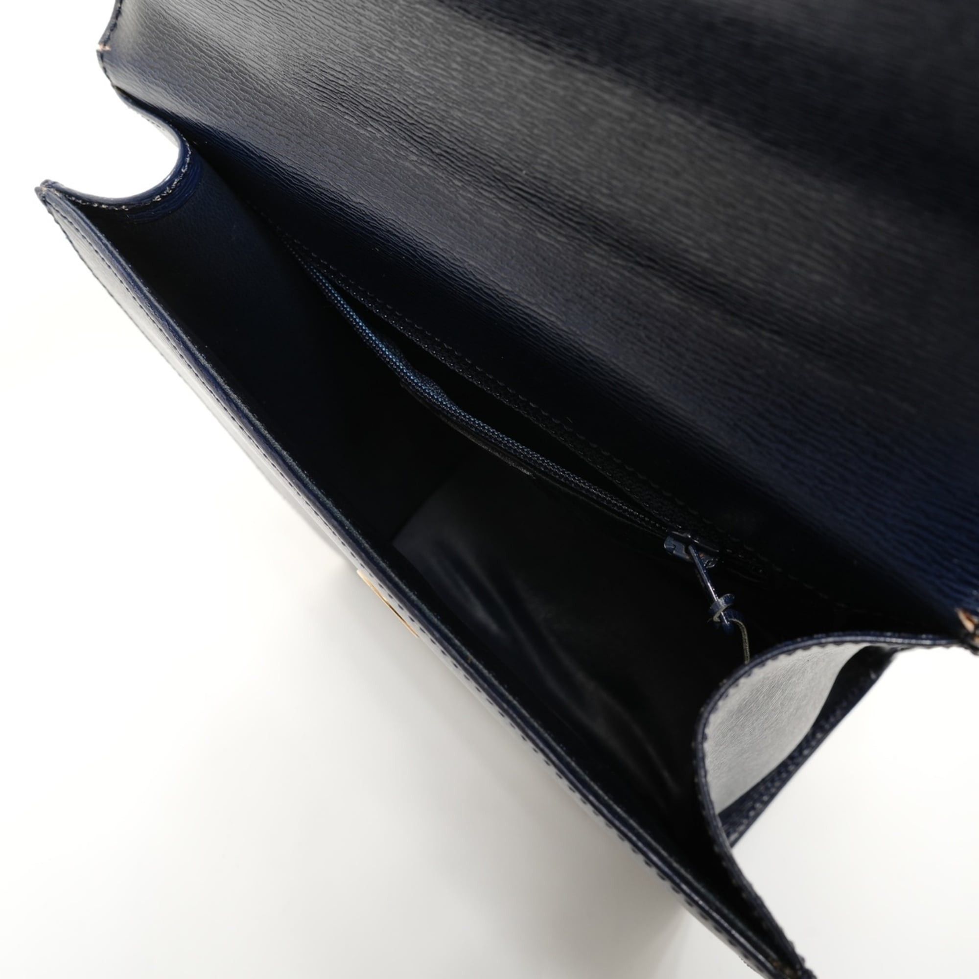 Dior Christian Dior Leather 2-Way Handbag, Navy Size ONE SIZE - 10 Thumbnail