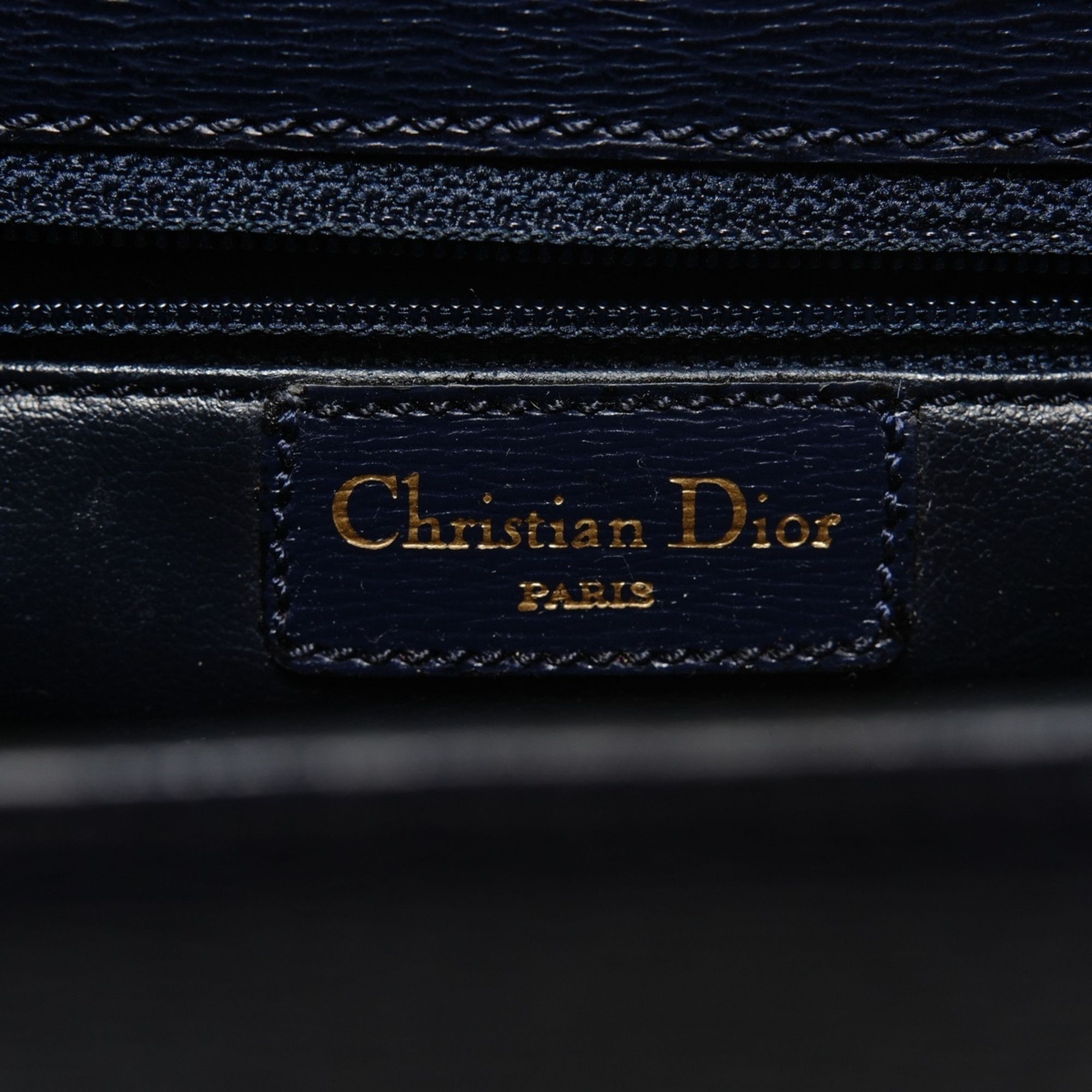 Dior Christian Dior Leather 2-Way Handbag, Navy Size ONE SIZE - 9 Thumbnail