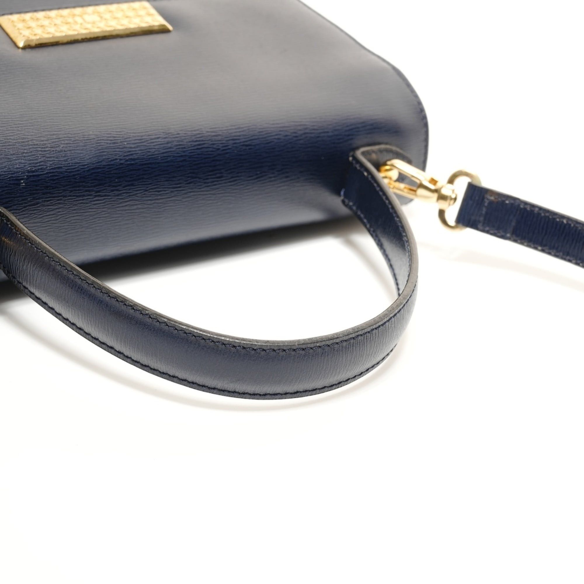 Dior Christian Dior Leather 2-Way Handbag, Navy Size ONE SIZE - 12 Thumbnail