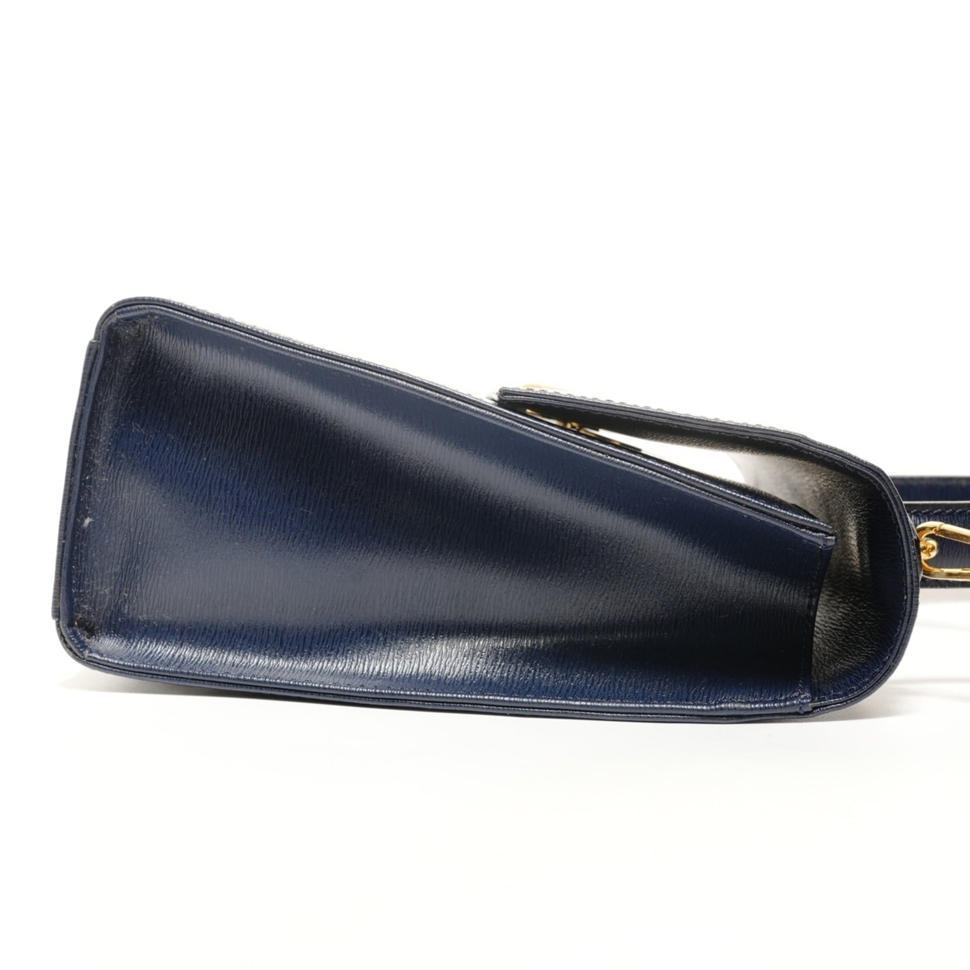 Dior Christian Dior Leather 2-Way Handbag, Navy Size ONE SIZE - 4 Thumbnail