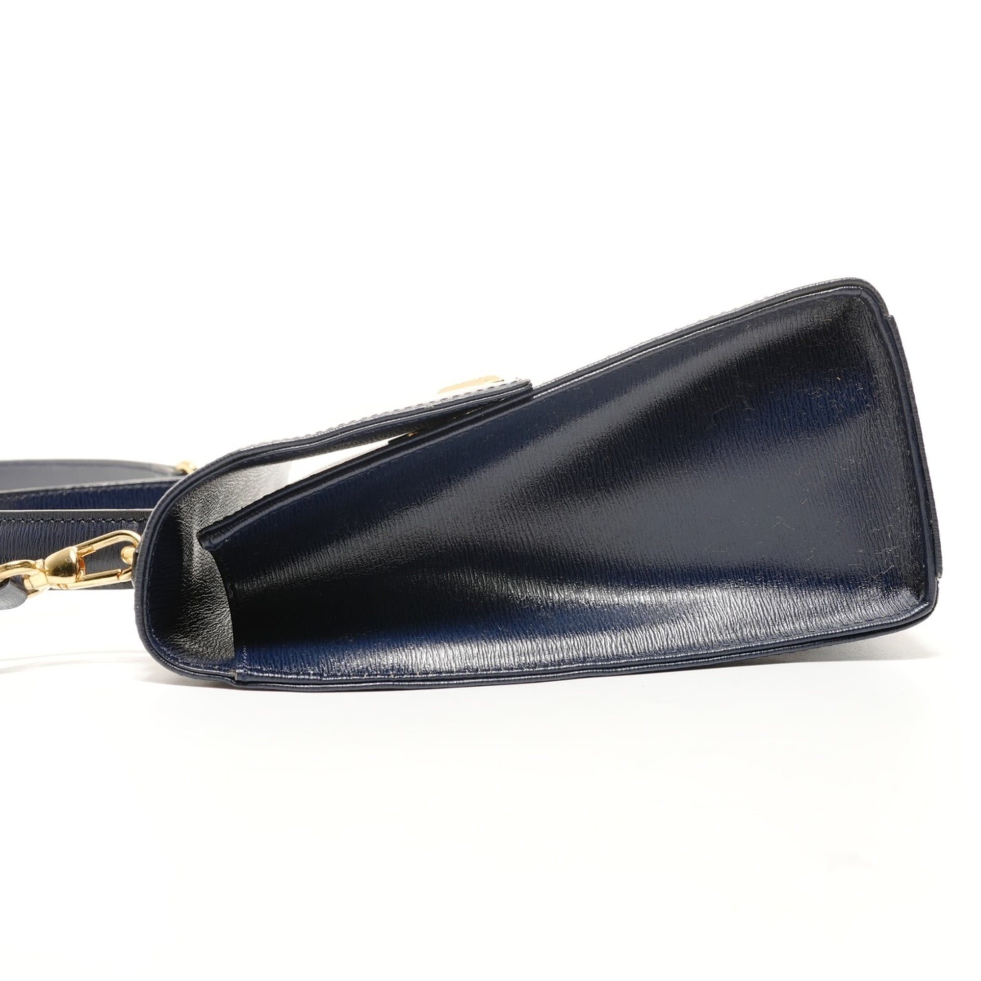 Dior Christian Dior Leather 2-Way Handbag, Navy Size ONE SIZE - 3 Thumbnail
