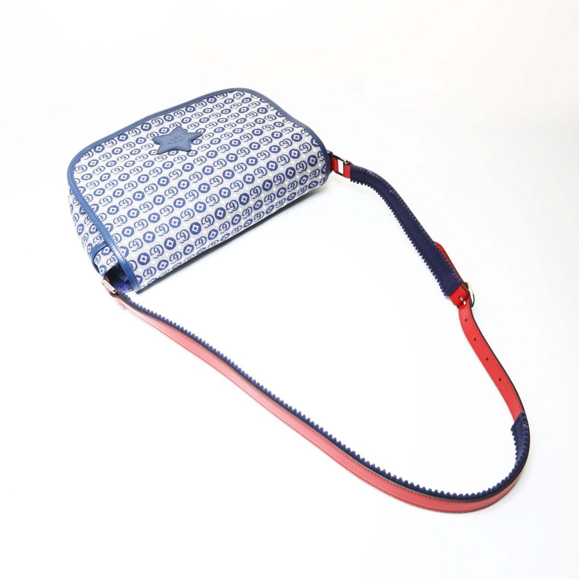 Gucci Gucci GG Canvas Star Shoulder Bag, Blue Size ONE SIZE - 9 Thumbnail