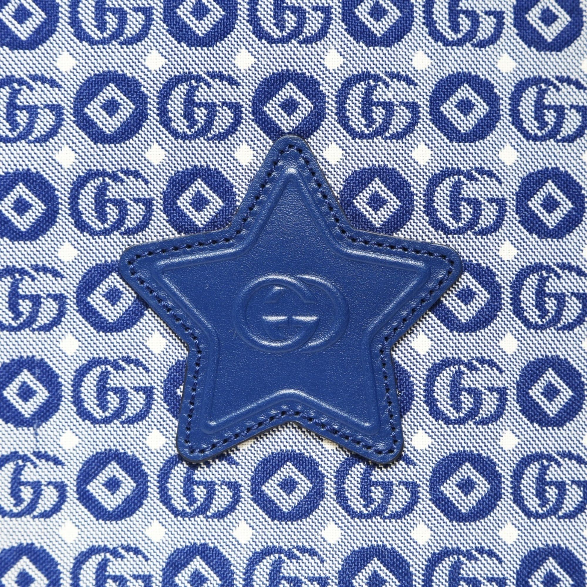 Gucci Gucci GG Canvas Star Shoulder Bag, Blue Size ONE SIZE - 8 Thumbnail