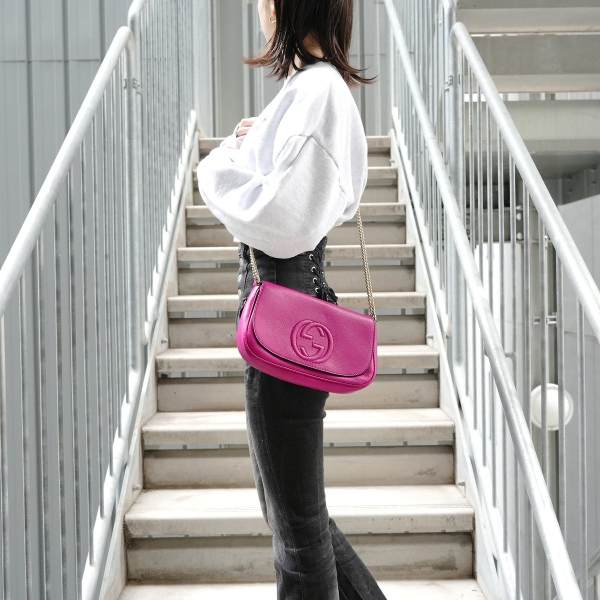 Gucci Gucci Soho G-stitch fringe shoulder bag, pink Size ONE SIZE - 13 Thumbnail
