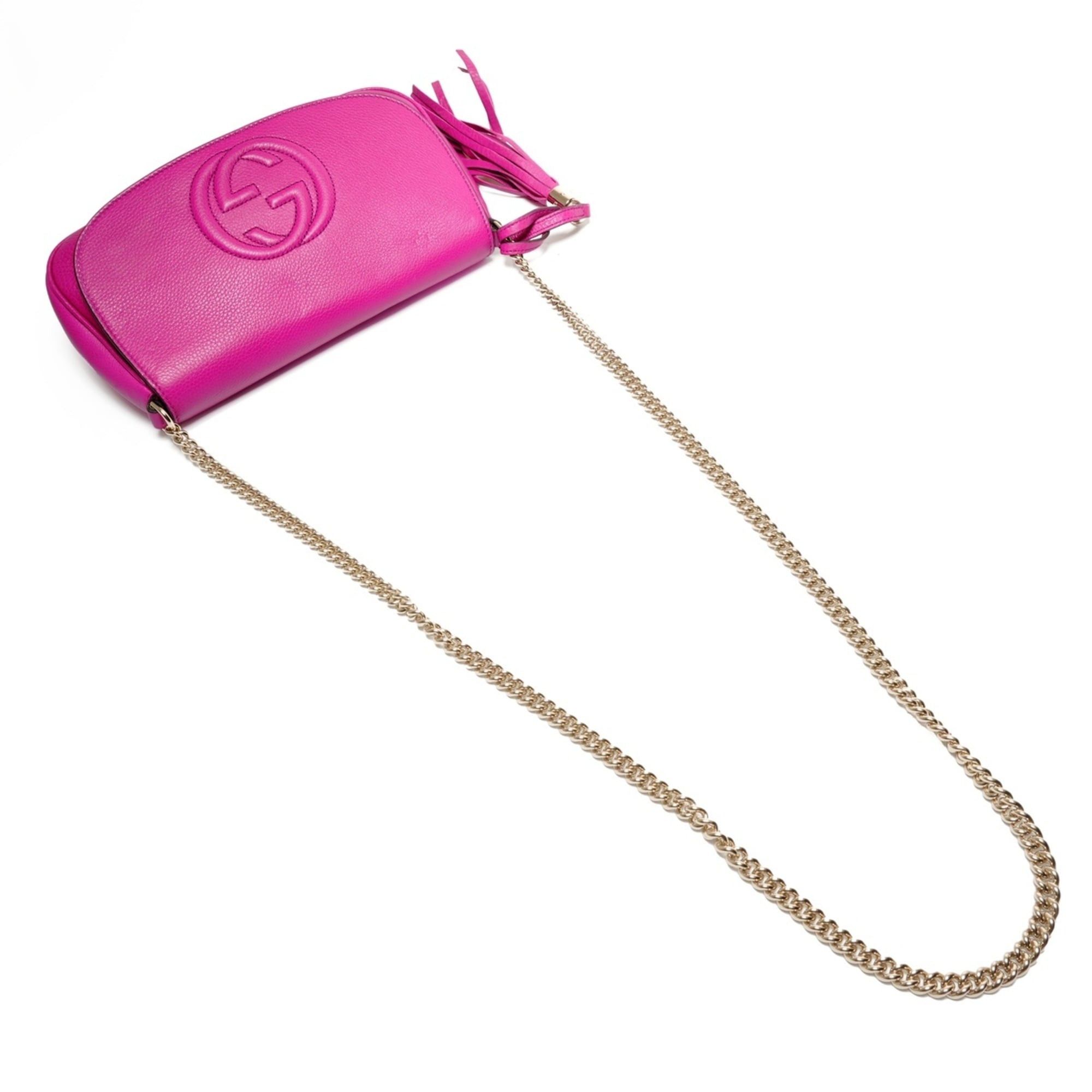 Gucci Gucci Soho G-stitch fringe shoulder bag, pink Size ONE SIZE - 8 Thumbnail