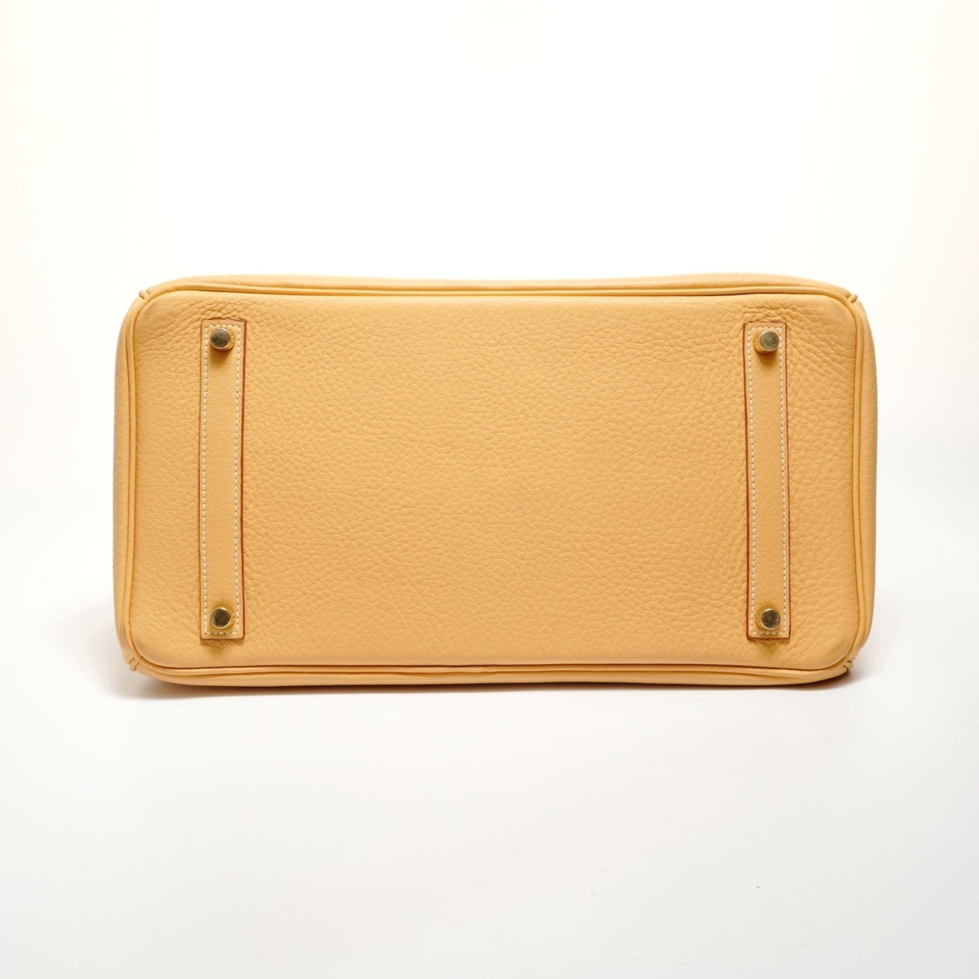 Hermes Hermes Birkin 35 Togo Natural Sable Handbag Yellow Size ONE SIZE - 7 Thumbnail