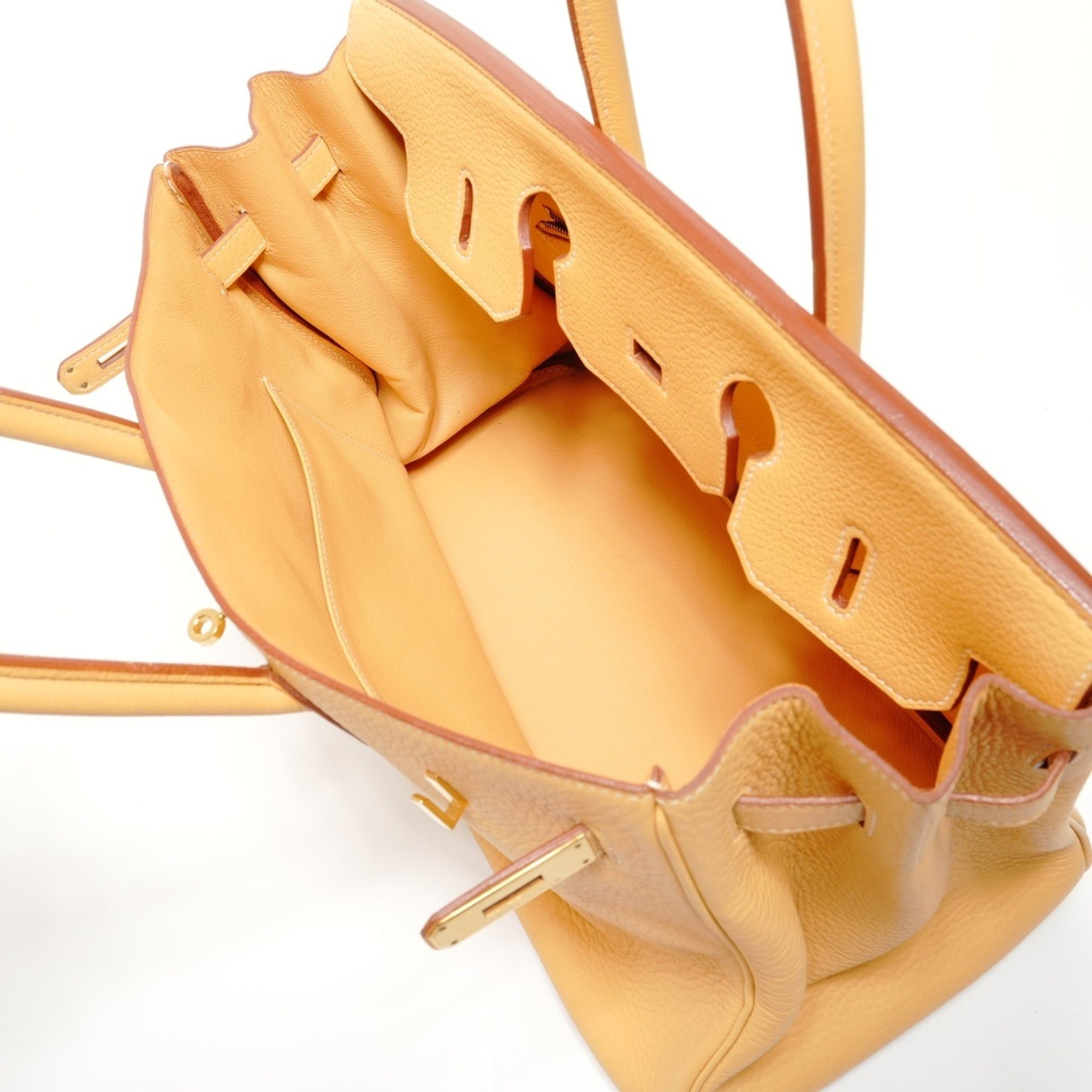 Hermes Hermes Birkin 35 Togo Natural Sable Handbag Yellow Size ONE SIZE - 10 Thumbnail