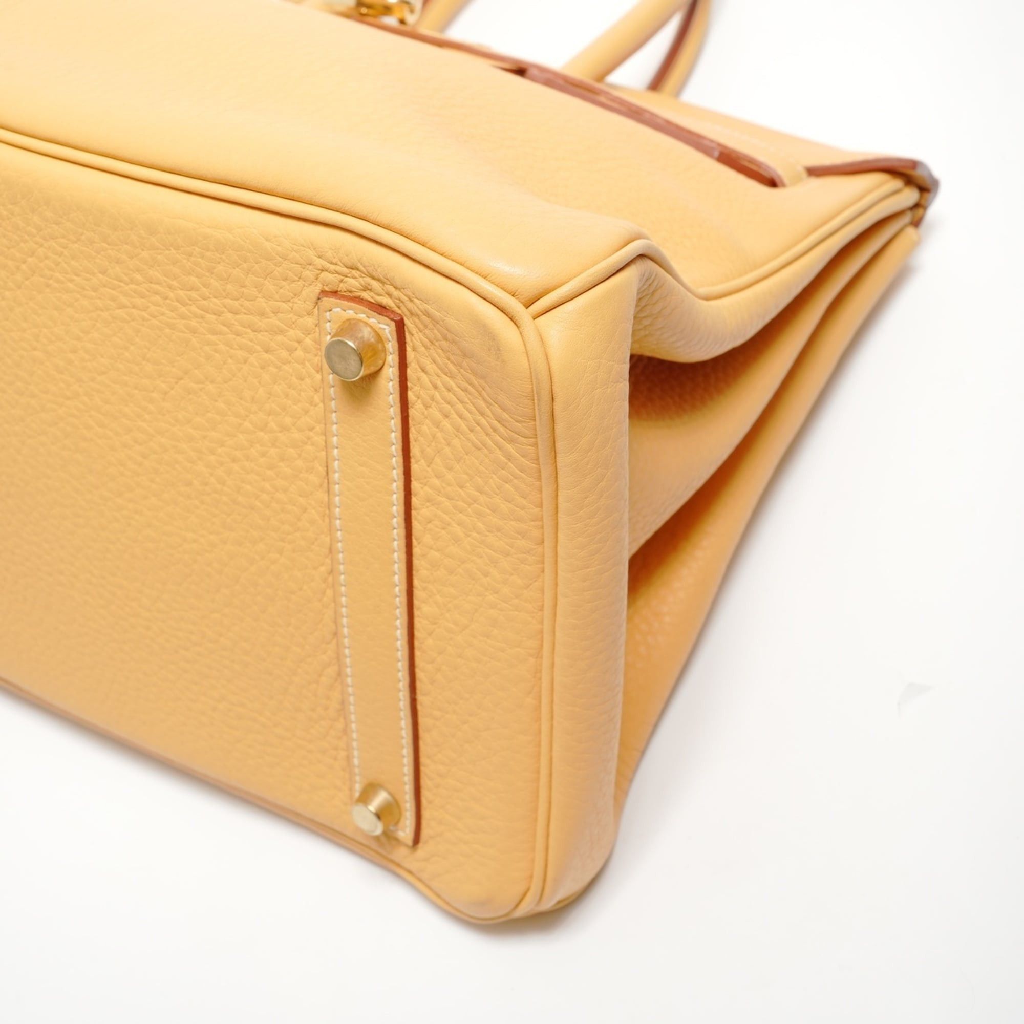Hermes Hermes Birkin 35 Togo Natural Sable Handbag Yellow Size ONE SIZE - 6 Thumbnail