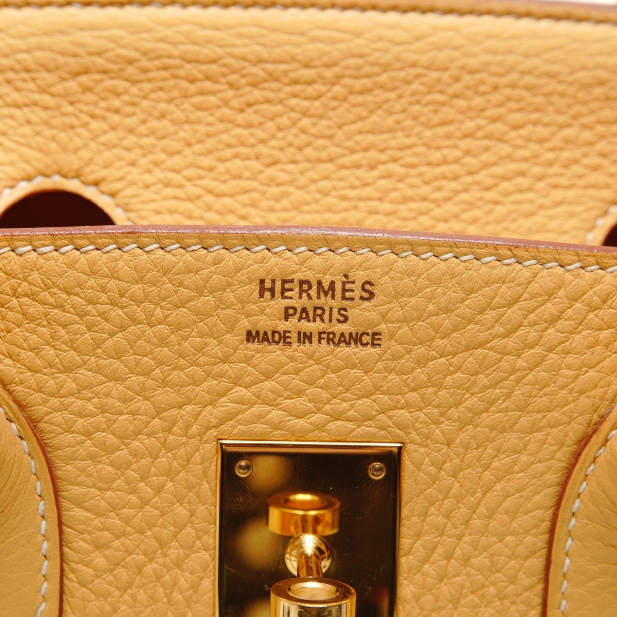 Hermes Hermes Birkin 35 Togo Natural Sable Handbag Yellow Size ONE SIZE - 9 Thumbnail