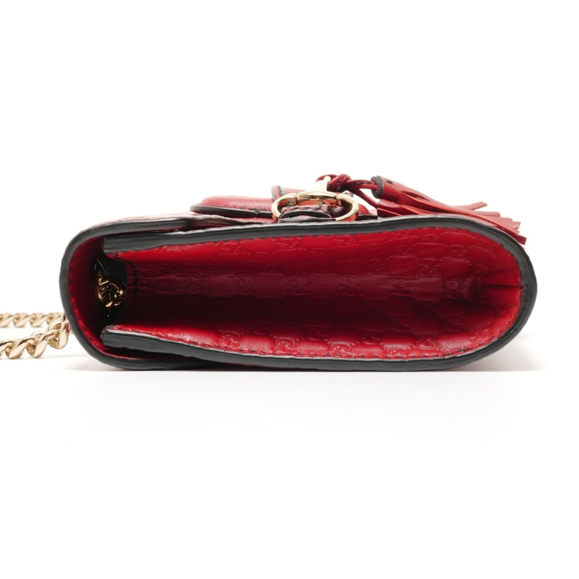 Gucci Gucci Micro GG Shima Chain Emily Shoulder Bag, Red Size ONE SIZE - 3 Thumbnail