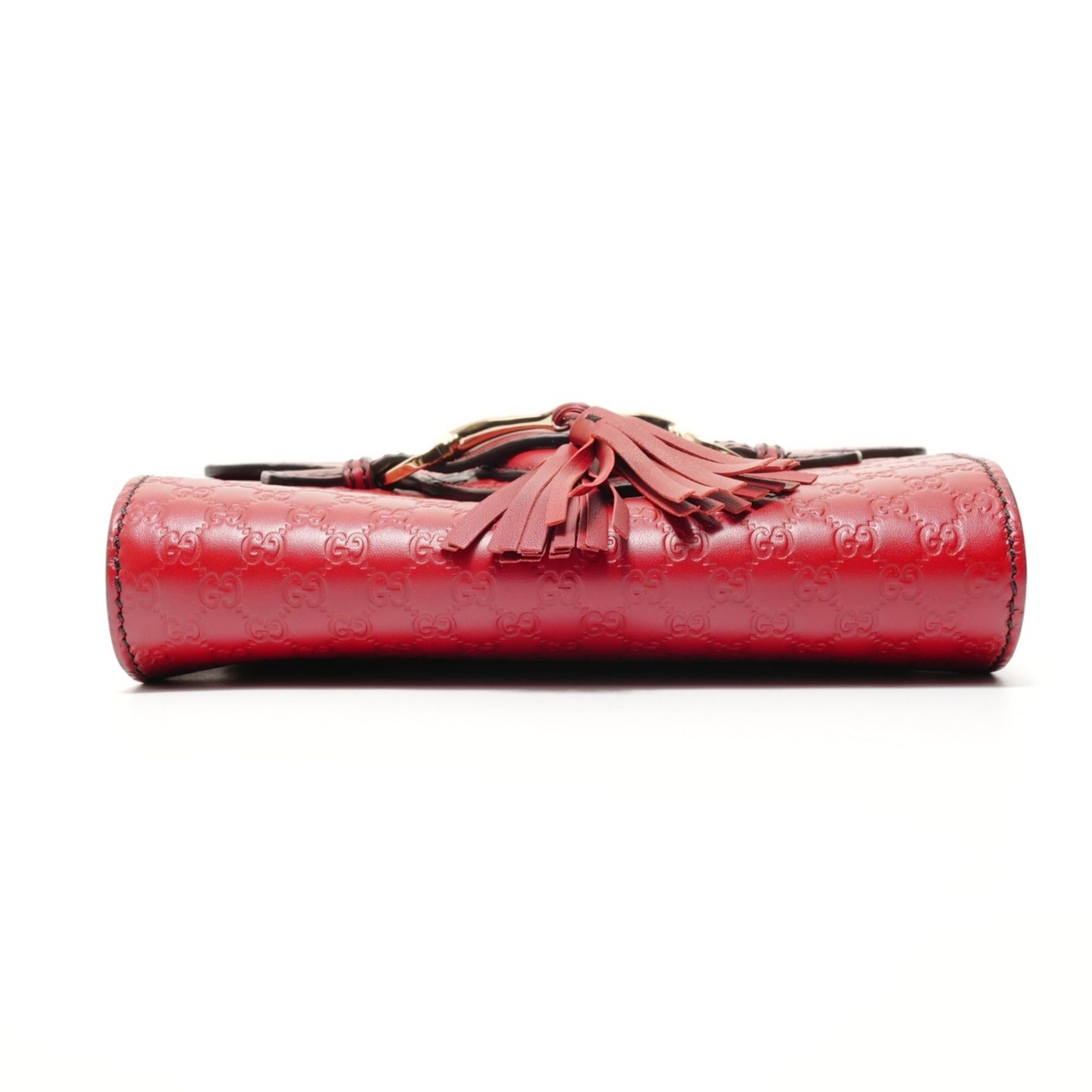 Gucci Gucci Micro GG Shima Chain Emily Shoulder Bag, Red Size ONE SIZE - 7 Thumbnail