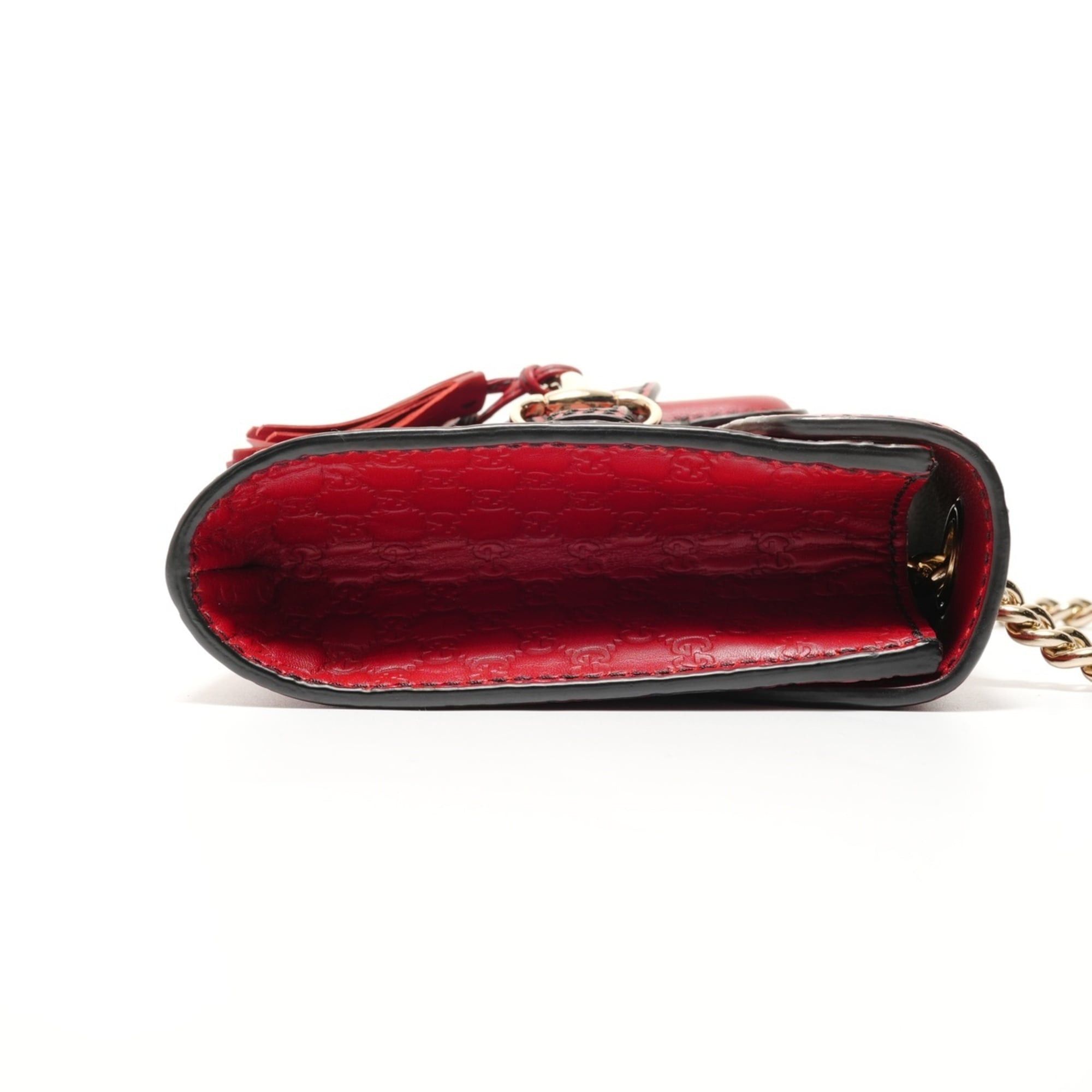 Gucci Gucci Micro GG Shima Chain Emily Shoulder Bag, Red Size ONE SIZE - 4 Thumbnail
