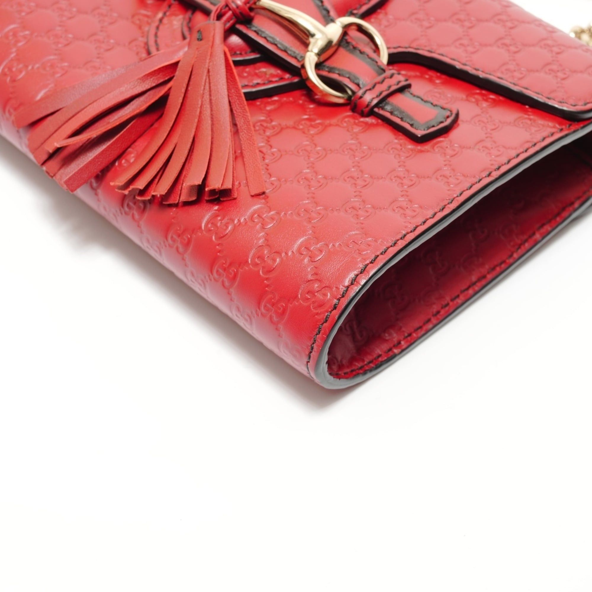 Gucci Gucci Micro GG Shima Chain Emily Shoulder Bag, Red Size ONE SIZE - 6 Thumbnail