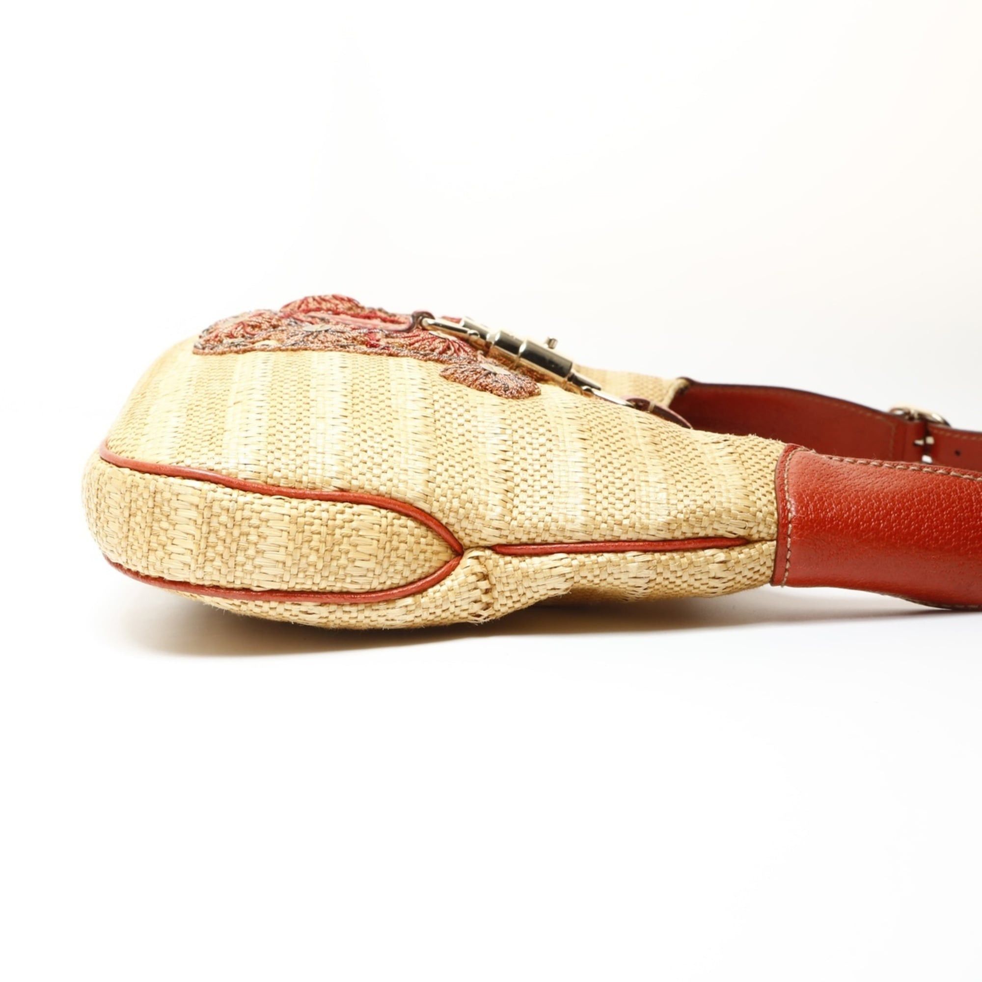 Gucci Gucci Jackie Straw Raffia Shoulder Bag, Beige Size ONE SIZE - 4 Thumbnail
