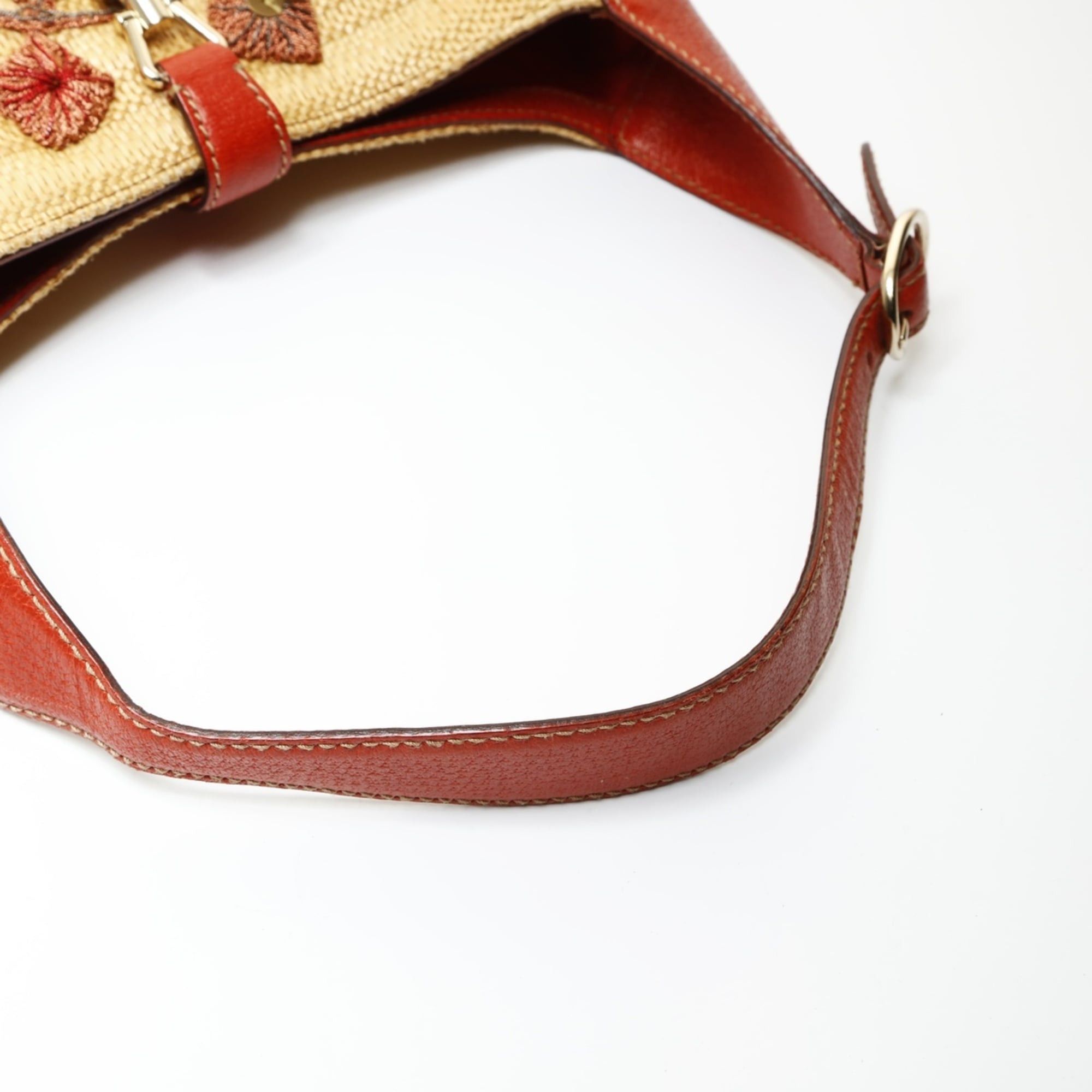 Gucci Gucci Jackie Straw Raffia Shoulder Bag, Beige Size ONE SIZE - 13 Thumbnail