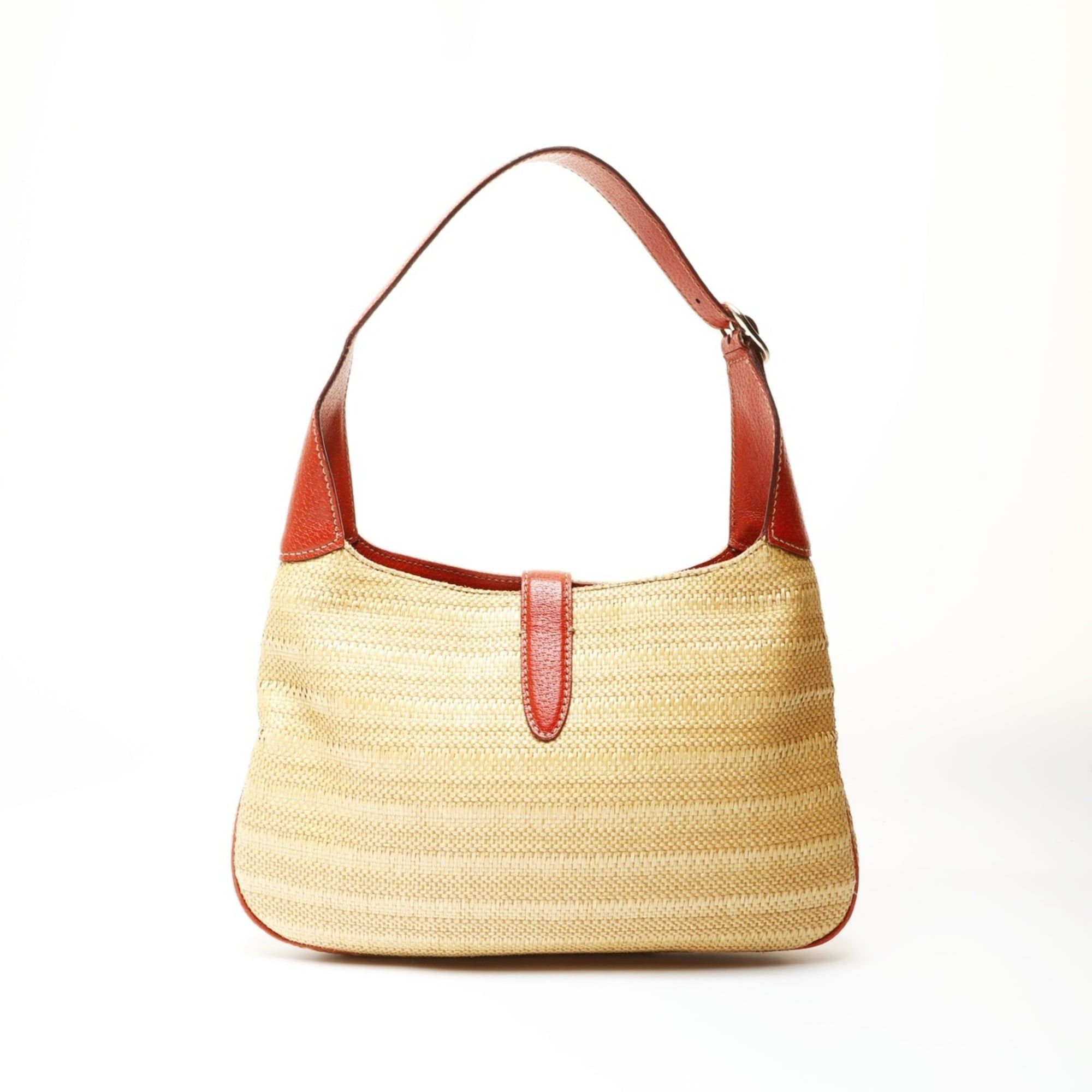 Gucci Gucci Jackie Straw Raffia Shoulder Bag, Beige Size ONE SIZE - 2 Thumbnail