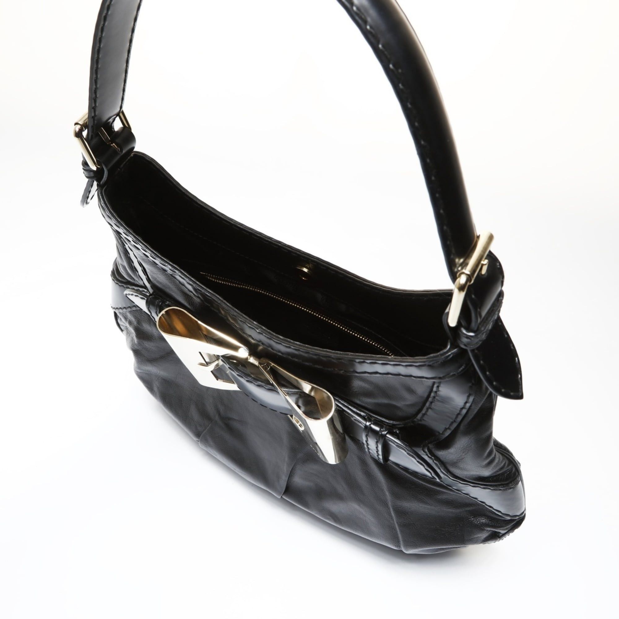 Gucci Gucci Queen Hobo Ribbon Shoulder Bag, Black Size ONE SIZE - 12 Thumbnail