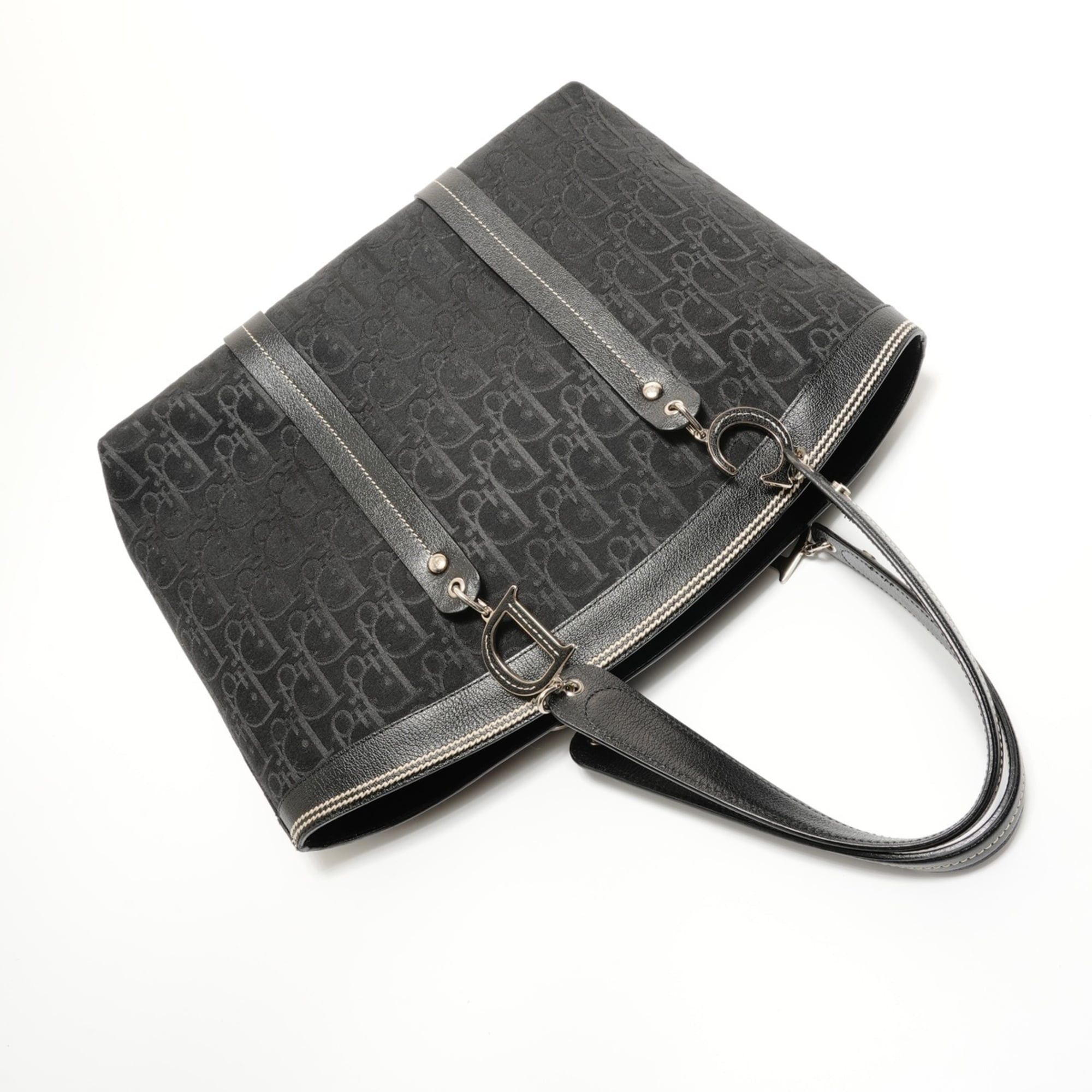 Dior Christian Dior Flower Trotter Canvas Handbag, Black Size ONE SIZE - 8 Thumbnail