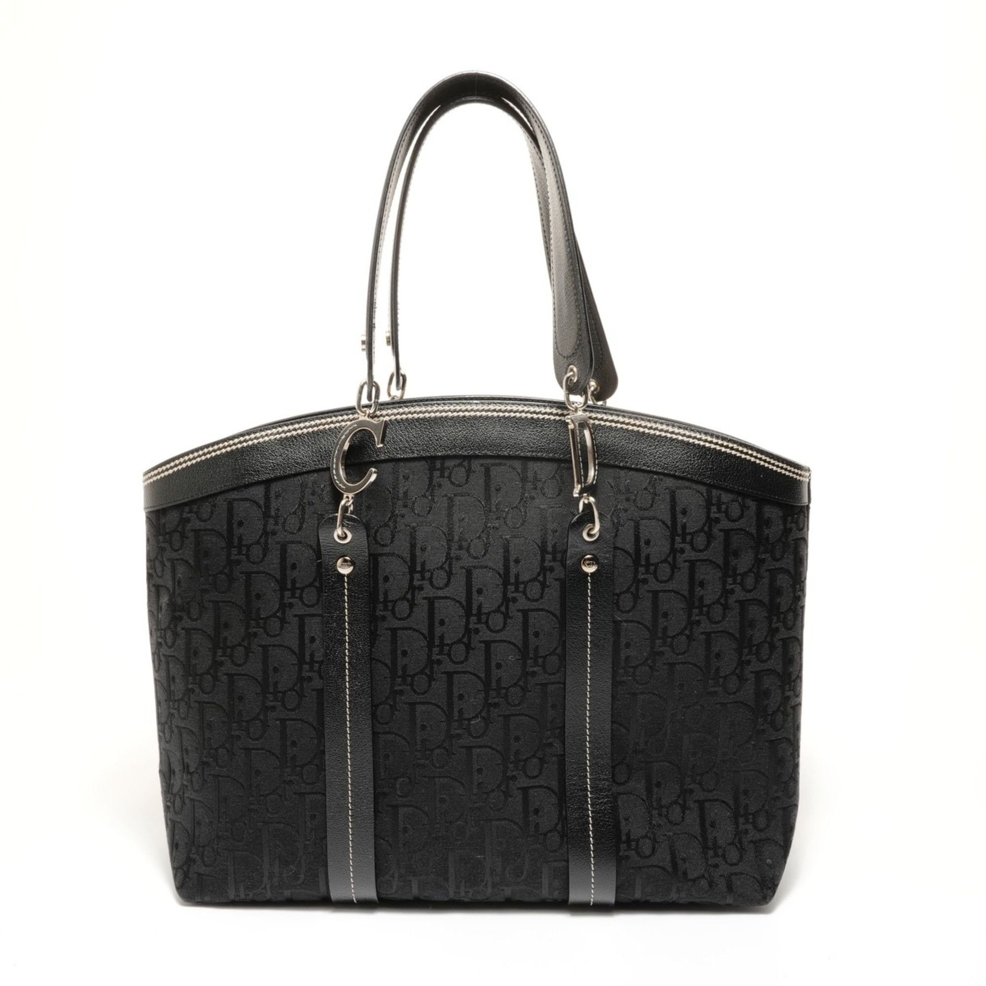 Dior Christian Dior Flower Trotter Canvas Handbag, Black Size ONE SIZE - 2 Thumbnail