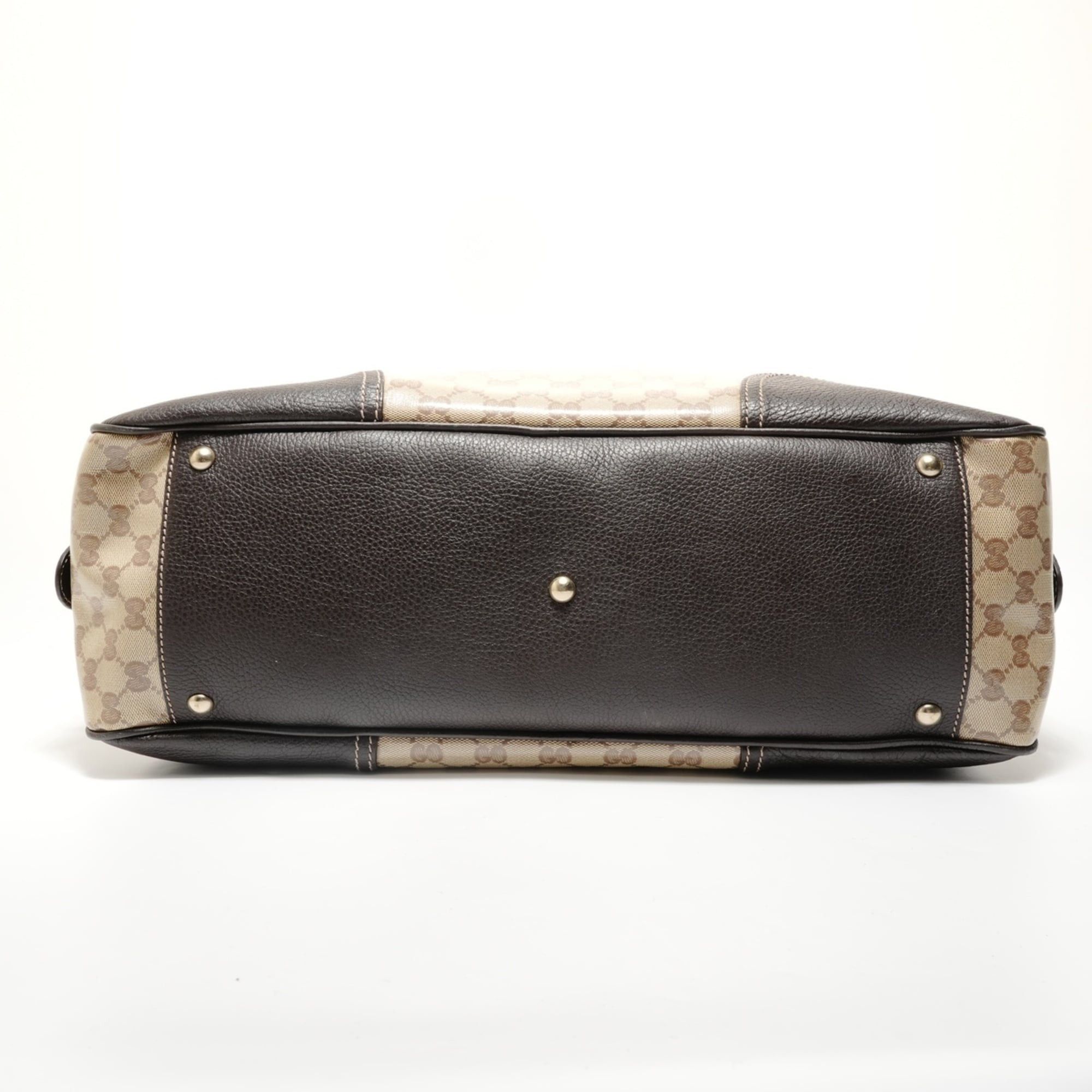 Gucci Gucci Sherry Line GG Crystal Gold Hardware Canvas Boston Bag Beige Size ONE SIZE - 7 Thumbnail