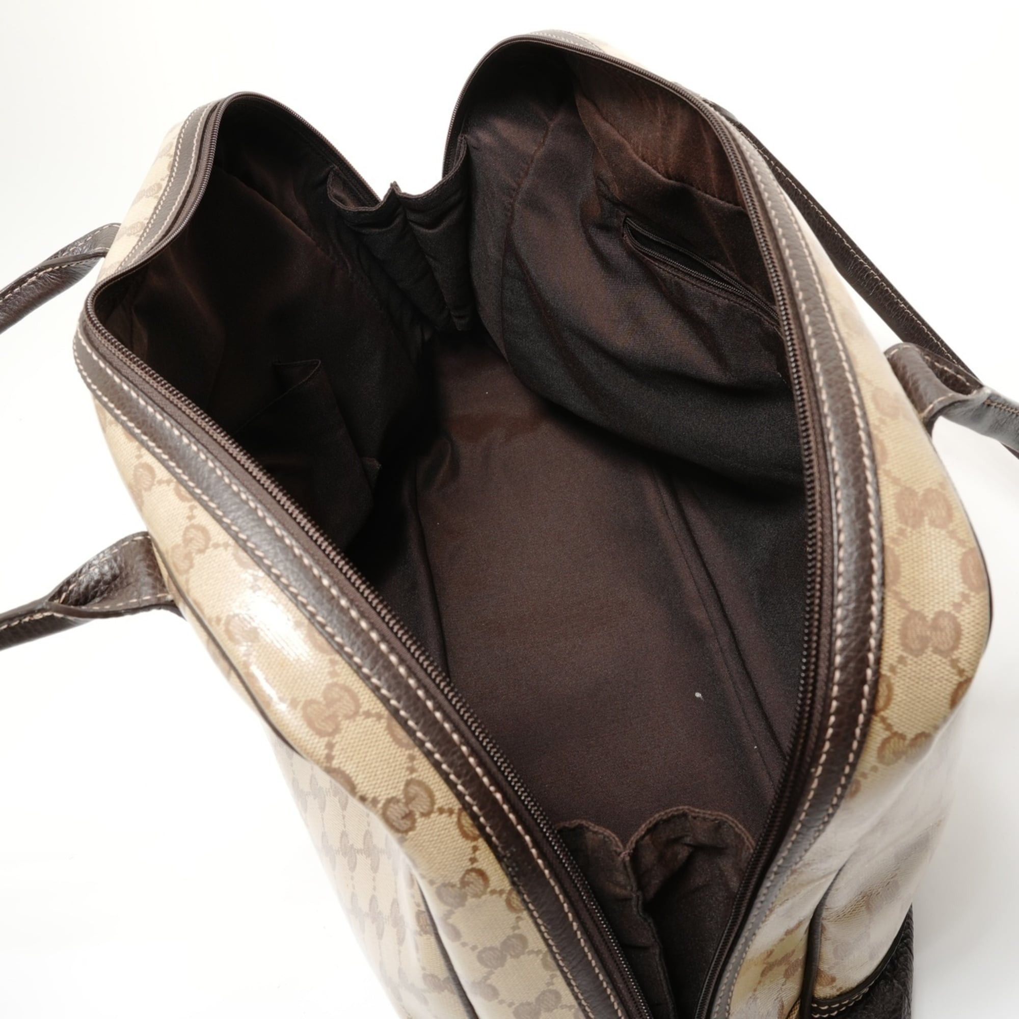 Gucci Gucci Sherry Line GG Crystal Gold Hardware Canvas Boston Bag Beige Size ONE SIZE - 11 Thumbnail
