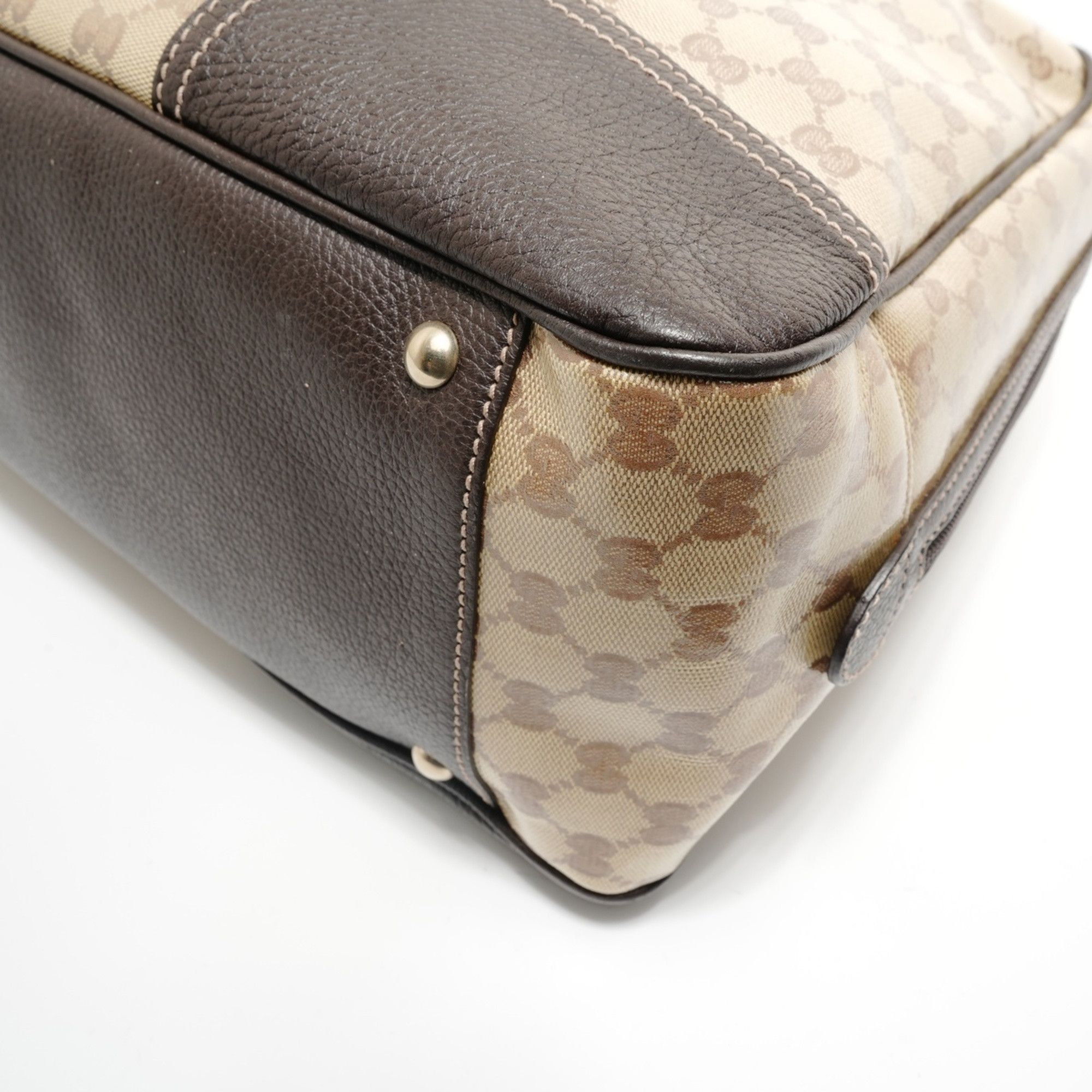 Gucci Gucci Sherry Line GG Crystal Gold Hardware Canvas Boston Bag Beige Size ONE SIZE - 6 Thumbnail