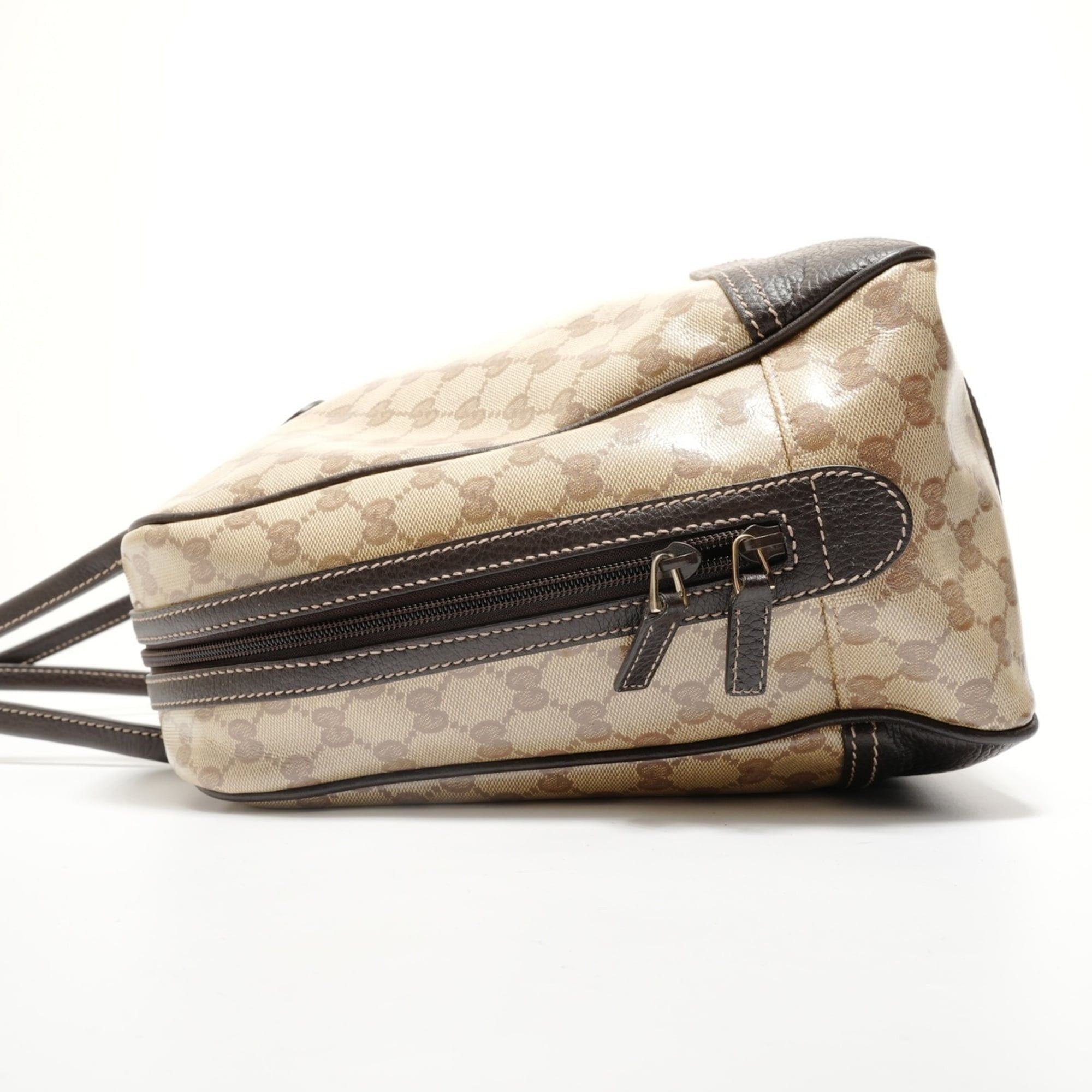 Gucci Gucci Sherry Line GG Crystal Gold Hardware Canvas Boston Bag Beige Size ONE SIZE - 3 Thumbnail