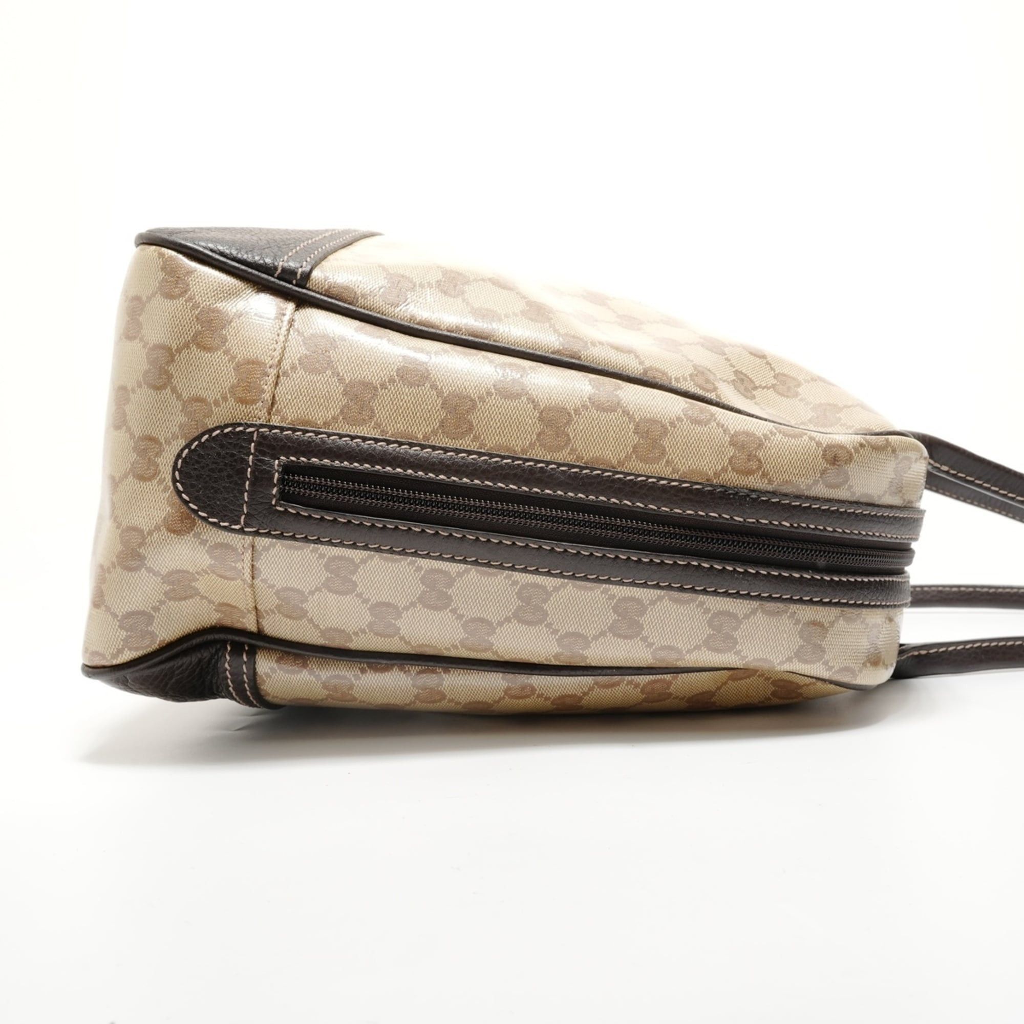 Gucci Gucci Sherry Line GG Crystal Gold Hardware Canvas Boston Bag Beige Size ONE SIZE - 4 Thumbnail