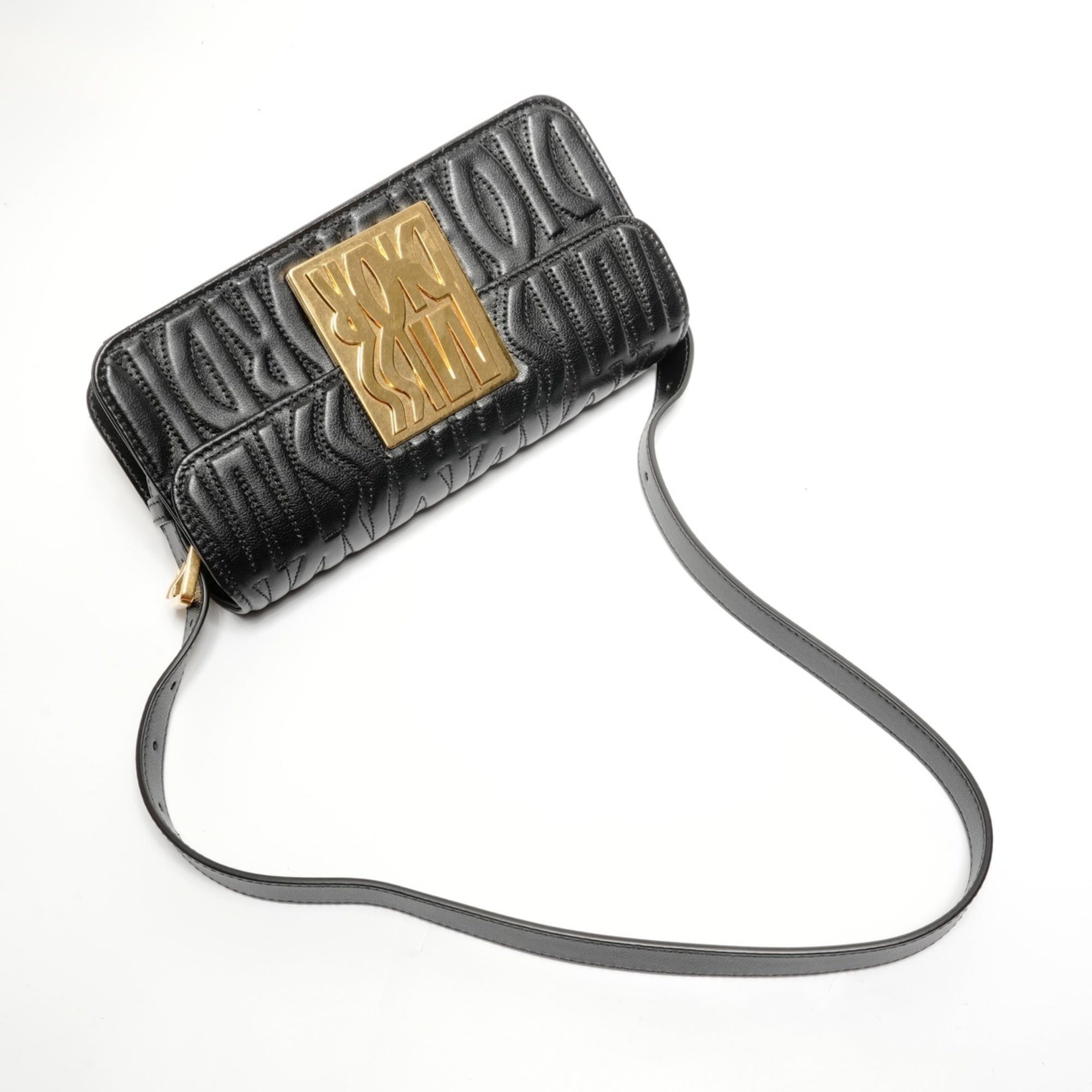 Dior Christian Dior Miss Logo Plate Shoulder Bag, Black Size ONE SIZE - 8 Thumbnail