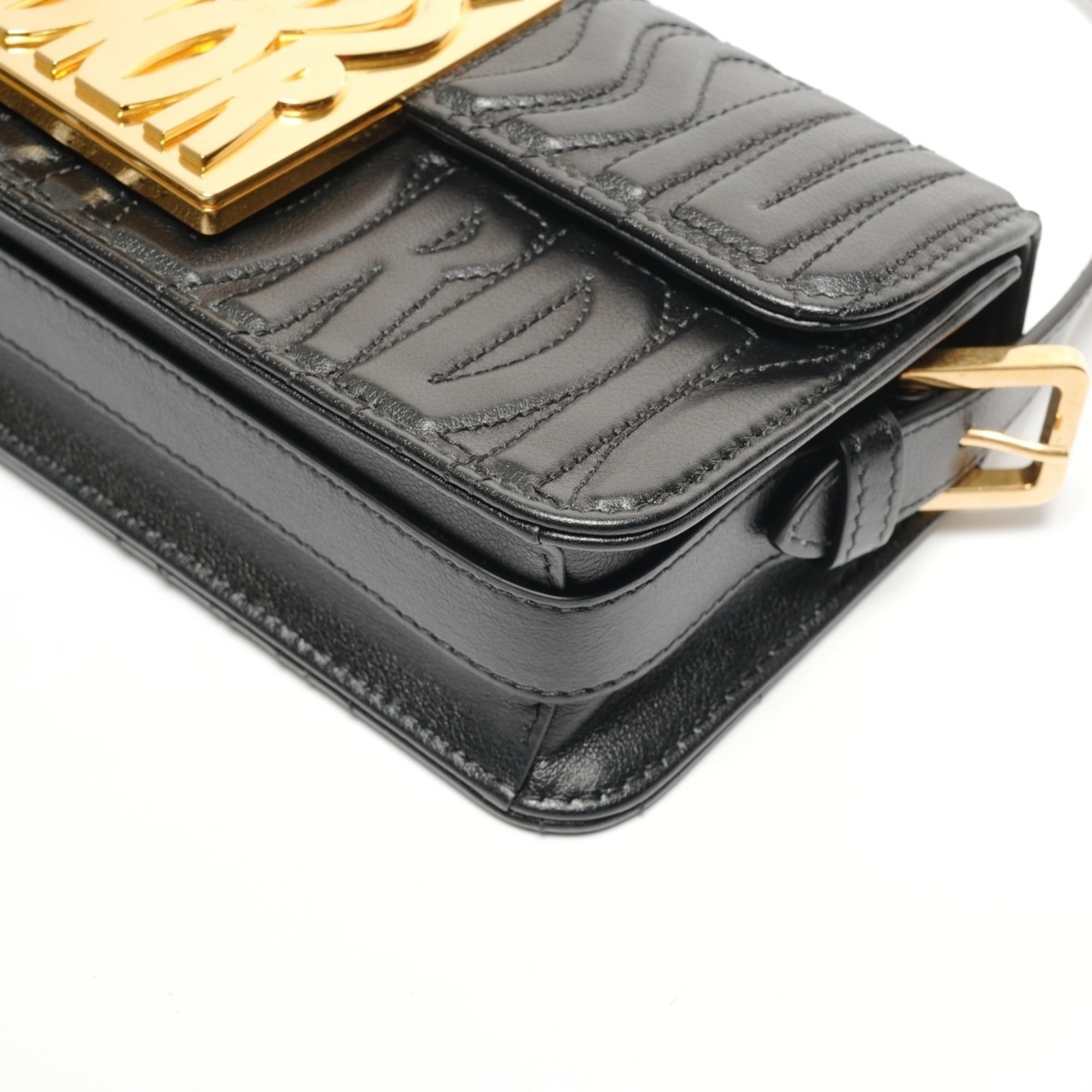 Dior Christian Dior Miss Logo Plate Shoulder Bag, Black Size ONE SIZE - 6 Thumbnail