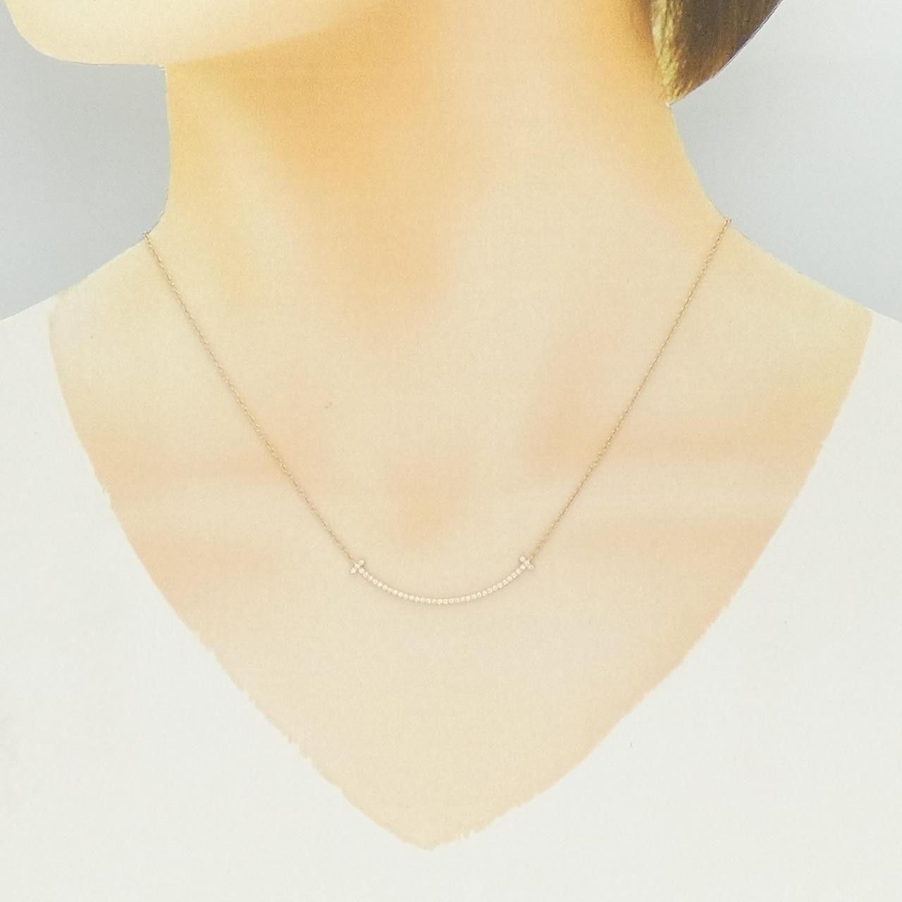 Tiffany & Co. Tiffany & Co. Tiffany & Co. T Smile Au750 Pink Gold Diamond Necklace Precious Metal Necklace DUTY FREE for USA Size ONE SIZE - 6 Thumbnail