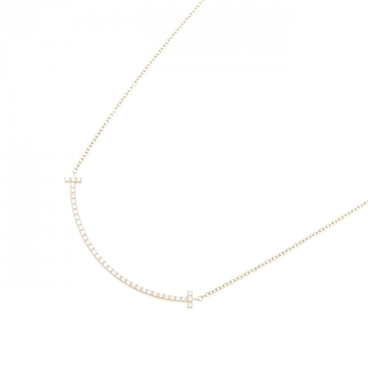 Tiffany & Co. Tiffany & Co. Tiffany & Co. T Smile Au750 Pink Gold Diamond Necklace Precious Metal Necklace DUTY FREE for USA Size ONE SIZE - 2 Thumbnail