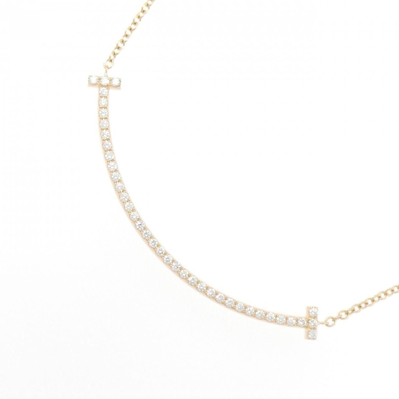 Tiffany & Co. Tiffany & Co. Tiffany & Co. T Smile Au750 Pink Gold Diamond Necklace Precious Metal Necklace DUTY FREE for USA Size ONE SIZE - 3 Thumbnail