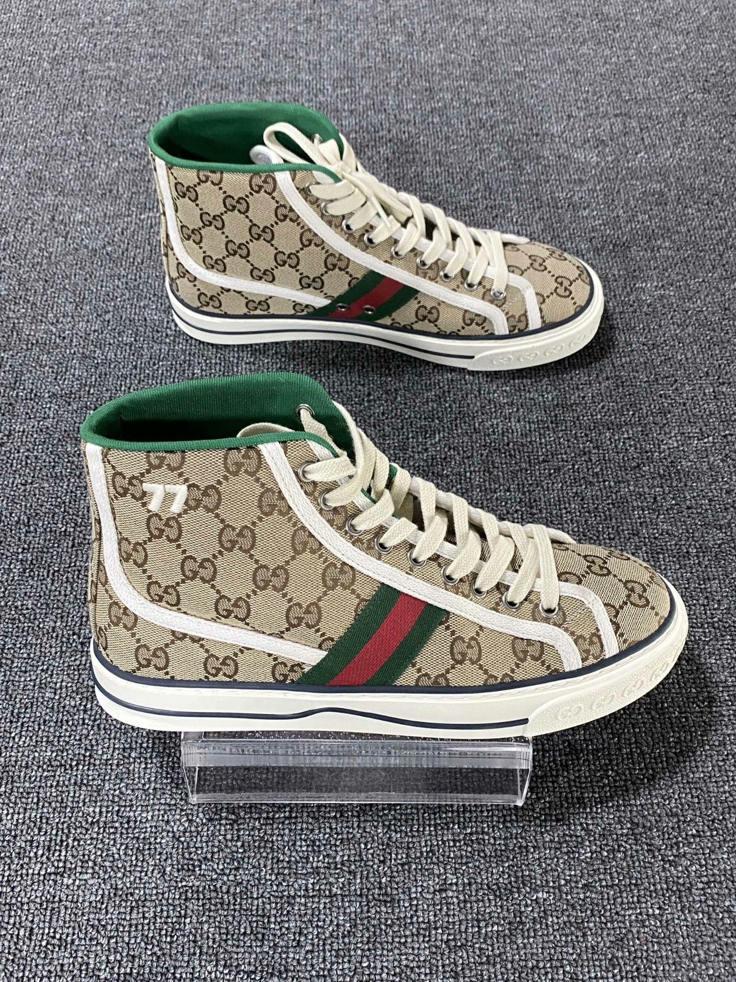 Gucci Gucci Tennis Brown Hitop Sneakers 7.5 Men Size US 7.5 / EU 40-41 - 4 Thumbnail
