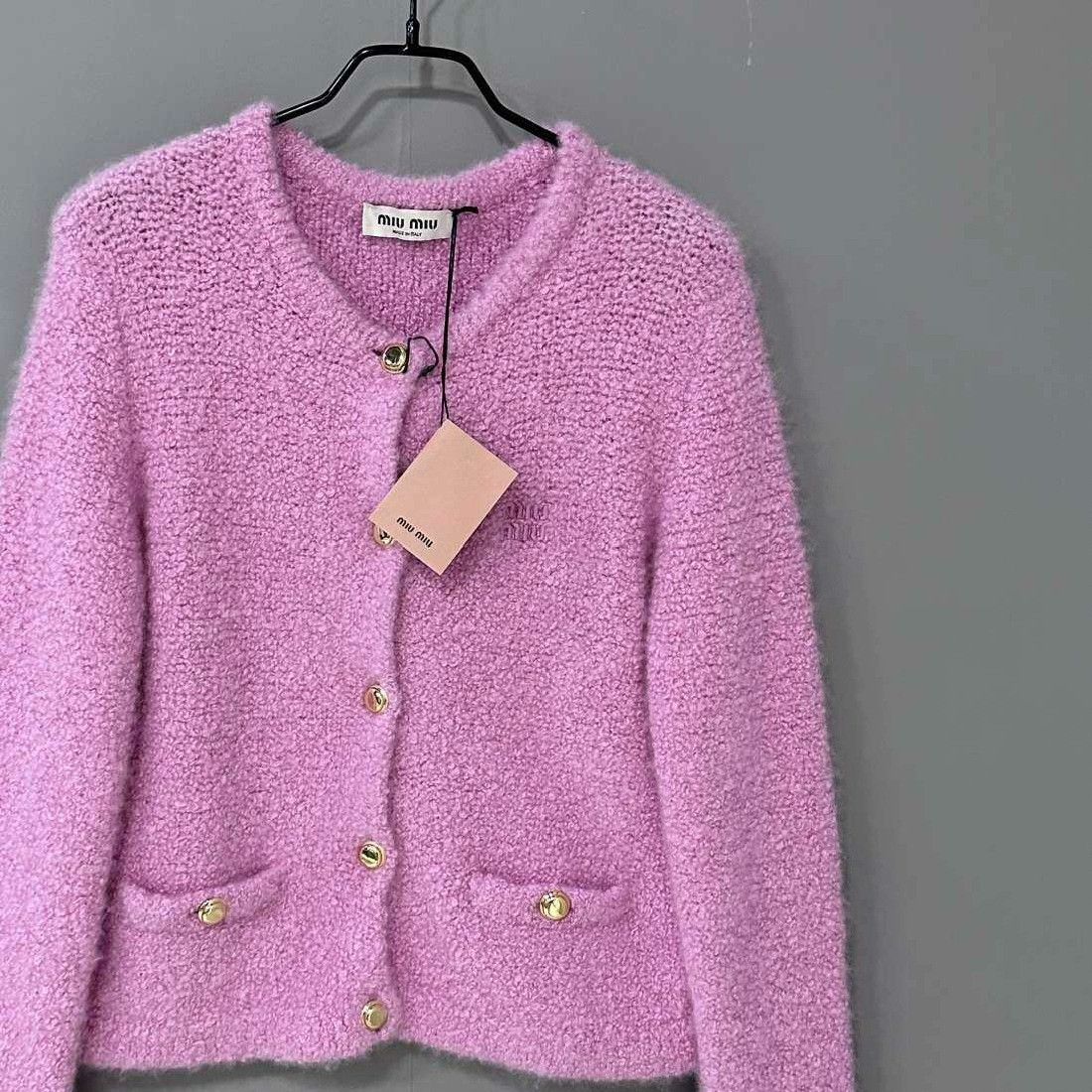Miu Miu Miu Miu Retro Embroidered Pink Sweater it_40 Women Size S / US 4 / IT 40 - 2 Thumbnail