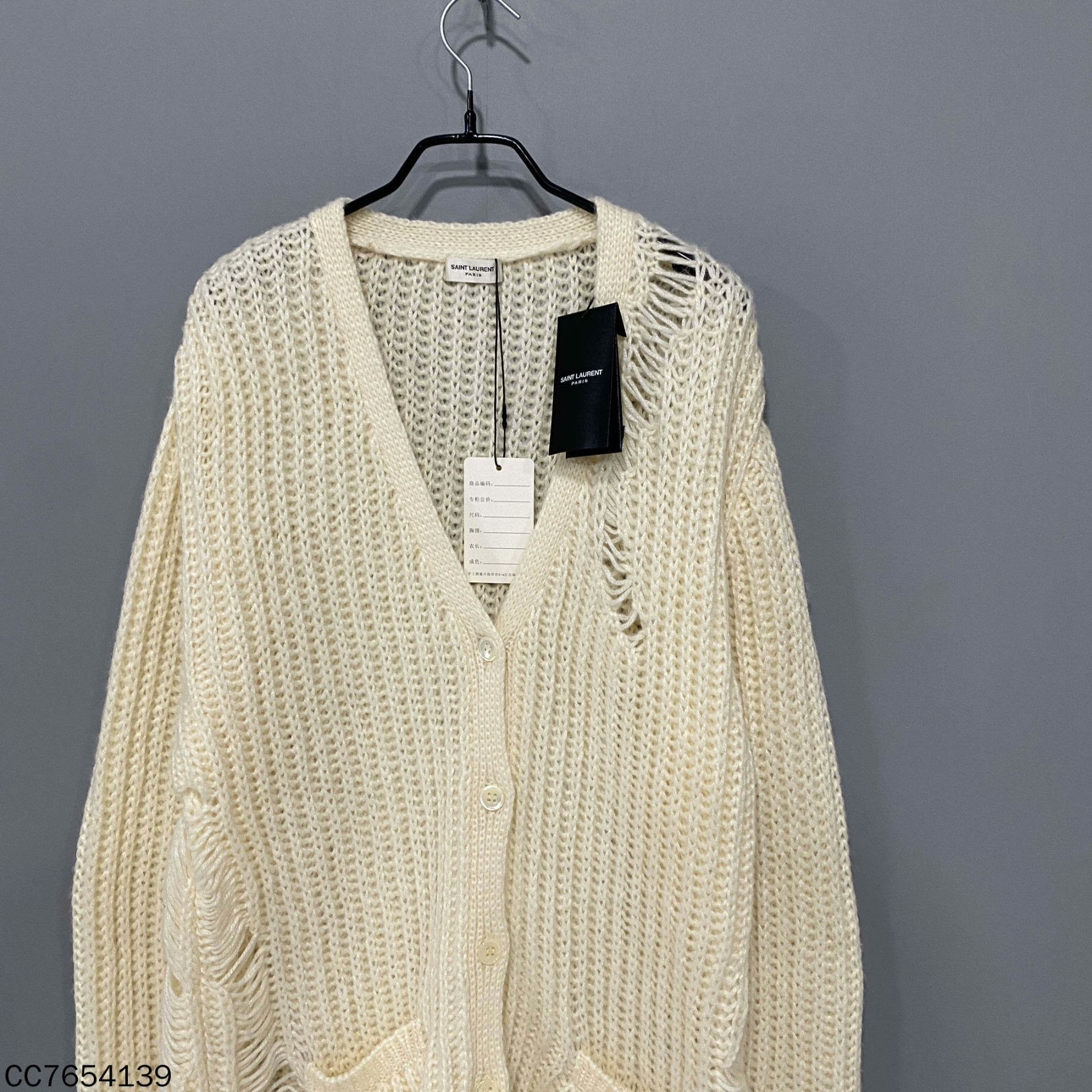 Saint Laurent Paris Saint Laurent Paris Knit White Sweater M Women Size M / US 6-8 / IT 42-44 - 2 Thumbnail